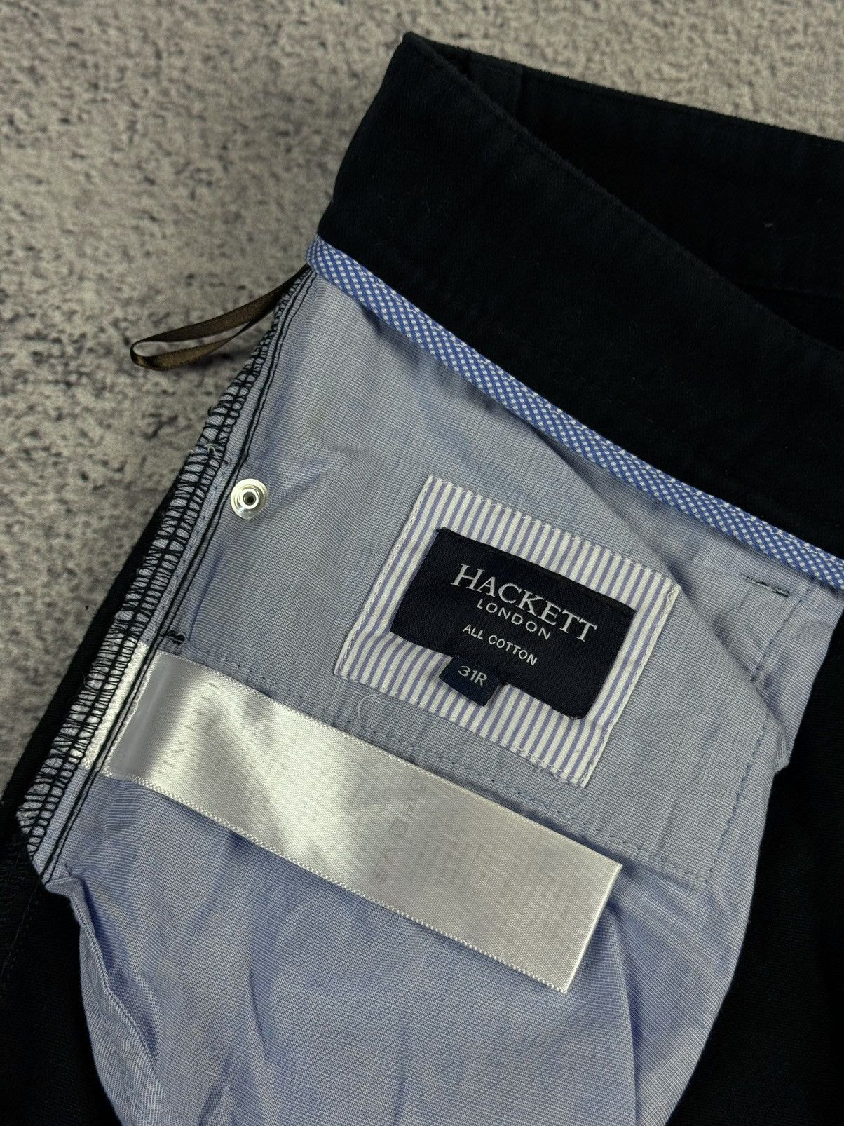 Hackett HACKETT London Velour Cotton Navy Blue Chino Pants Trousers Size US 31 - 20 Thumbnail