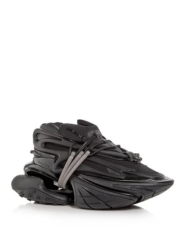 Balmain o1s1wg111225 Unicorn Lace Up Low-Top Sneakers in Black Size US 10 / IT 40 - 2 Thumbnail