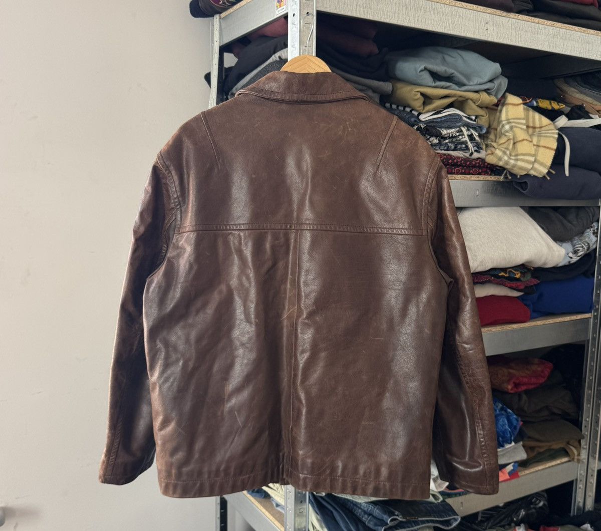 Strellson × Vintage Stellson Leather M aviator bomber pilot jacket coat brown Size US S / EU 44-46 / 1 - 21 Thumbnail