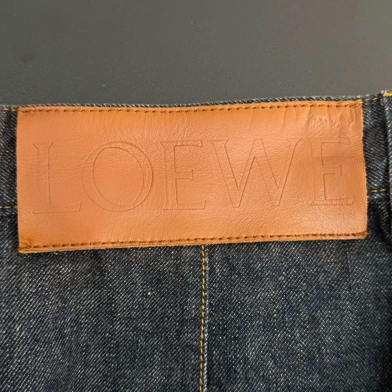 Loewe loewe Washed dark blue leather label turned-up denim shorts Size US 36 / EU 52 - 7 Thumbnail