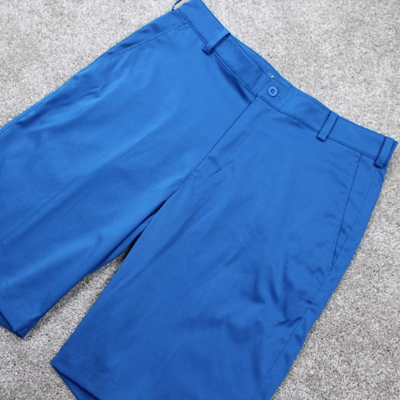 Nike Nike Flat Front Tech Shorts Mens 32 Blue Dri-Fit 11" Inseam Casual, Travel, Workwear/ Chino, Stretch Denim? Size US 32 / EU 48 - 3 Thumbnail