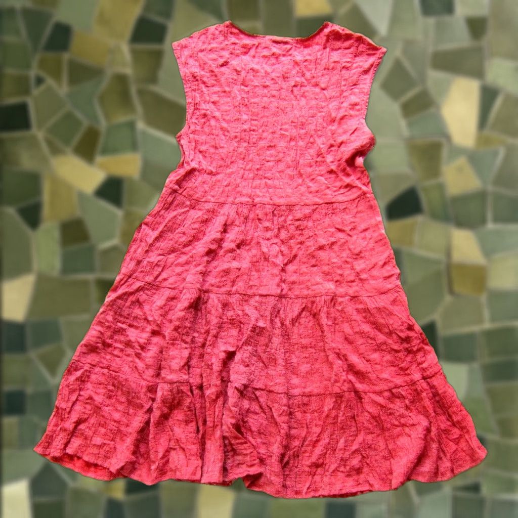 Vintage Knox Rose Dress XS Cap Sleeve Tunic Cottage Smock Rayon Crinkle Waffle Pocket Size XS / US 0-2 / IT 36-38 - 1 Thumbnail