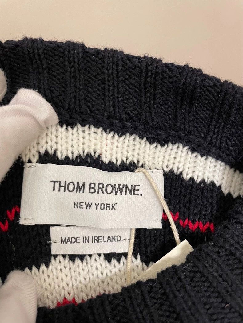 Thom Browne Thom Browne White and black striped cotton sweater Size US M / EU 48-50 / 2 - 9 Thumbnail