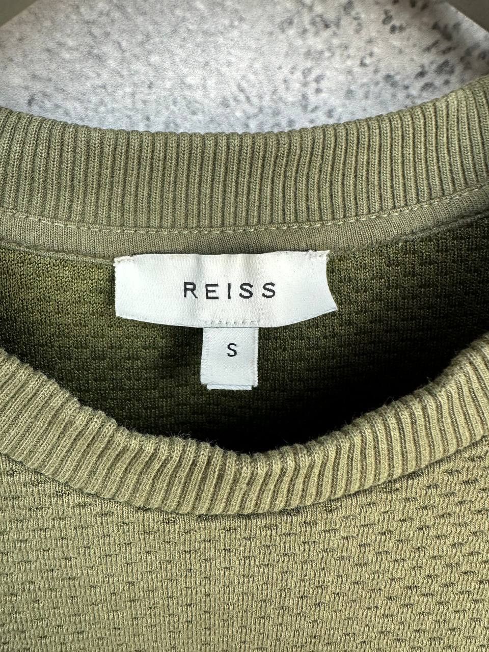 Reiss REISS Khaki Matthew Textured Cotton Blend Jumper Long Sleeve Size US S / EU 44-46 / 1 - 9 Thumbnail