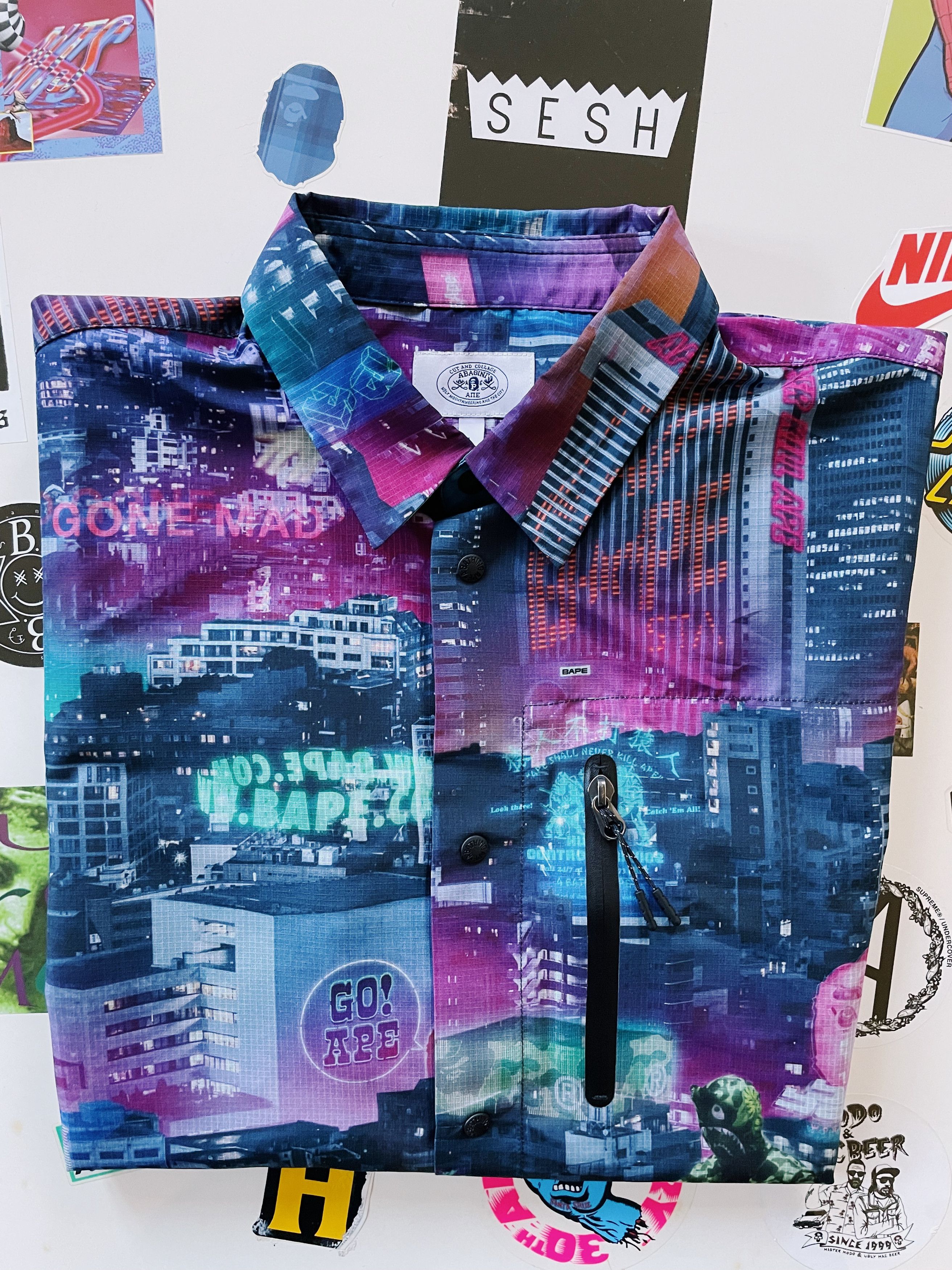 Bape Bape A Bathing Ape Neon Tokyo Longsleeve Shirt Multi Size US L / EU 52-54 / 3 - 8 Thumbnail