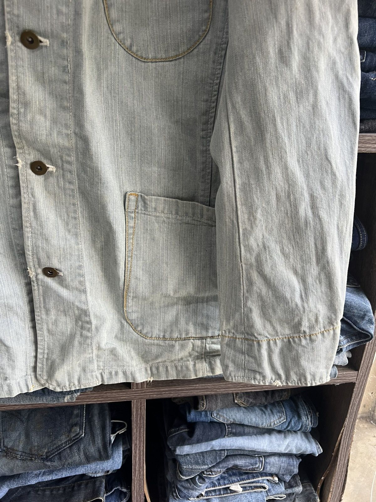 Japanese Brand 🔥Vintage Open Dich Union Made Denim Chore Jacket Size US M / EU 48-50 / 2 - 7 Thumbnail