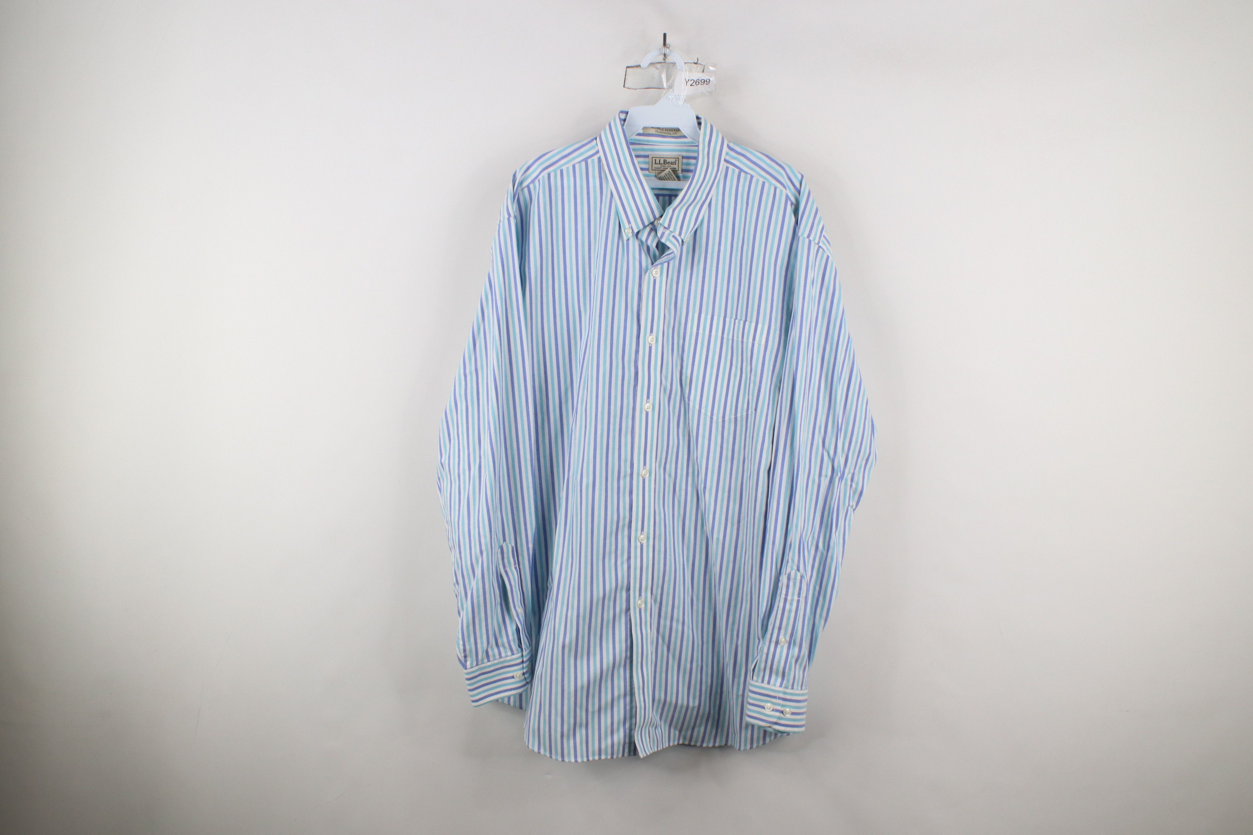 L.L. Bean × Vintage Vintage LL Bean Wrinkle Resistant Striped Button Down Shirt Size US XL / EU 56 / 4 - 1 Thumbnail