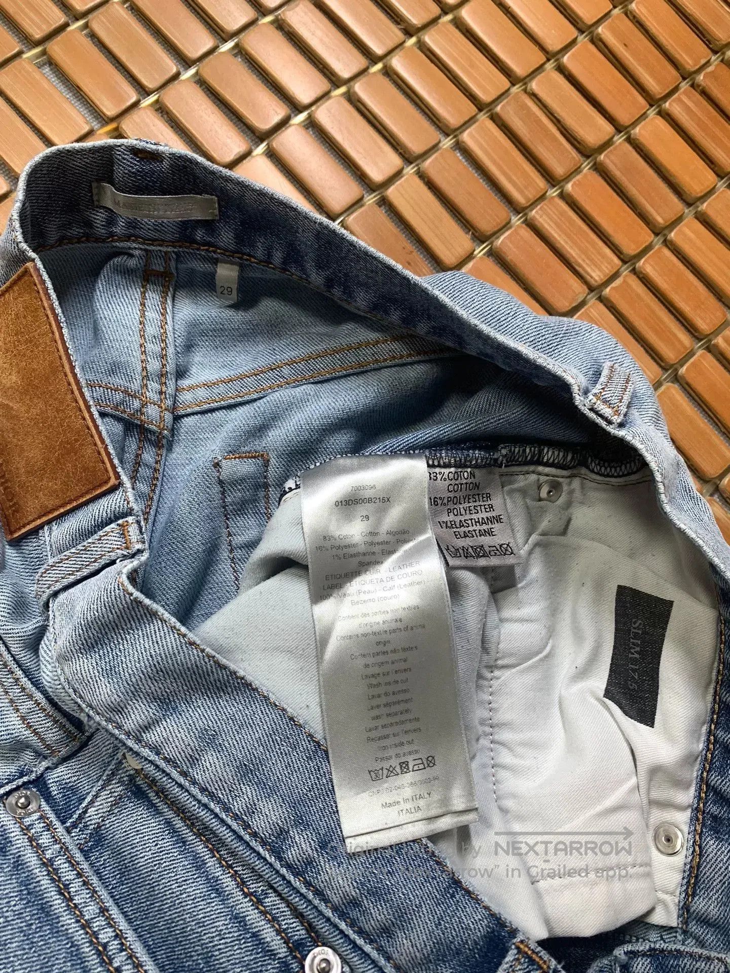 Dior Dior Leather Patch Jeans. Size 29" - 4 Thumbnail