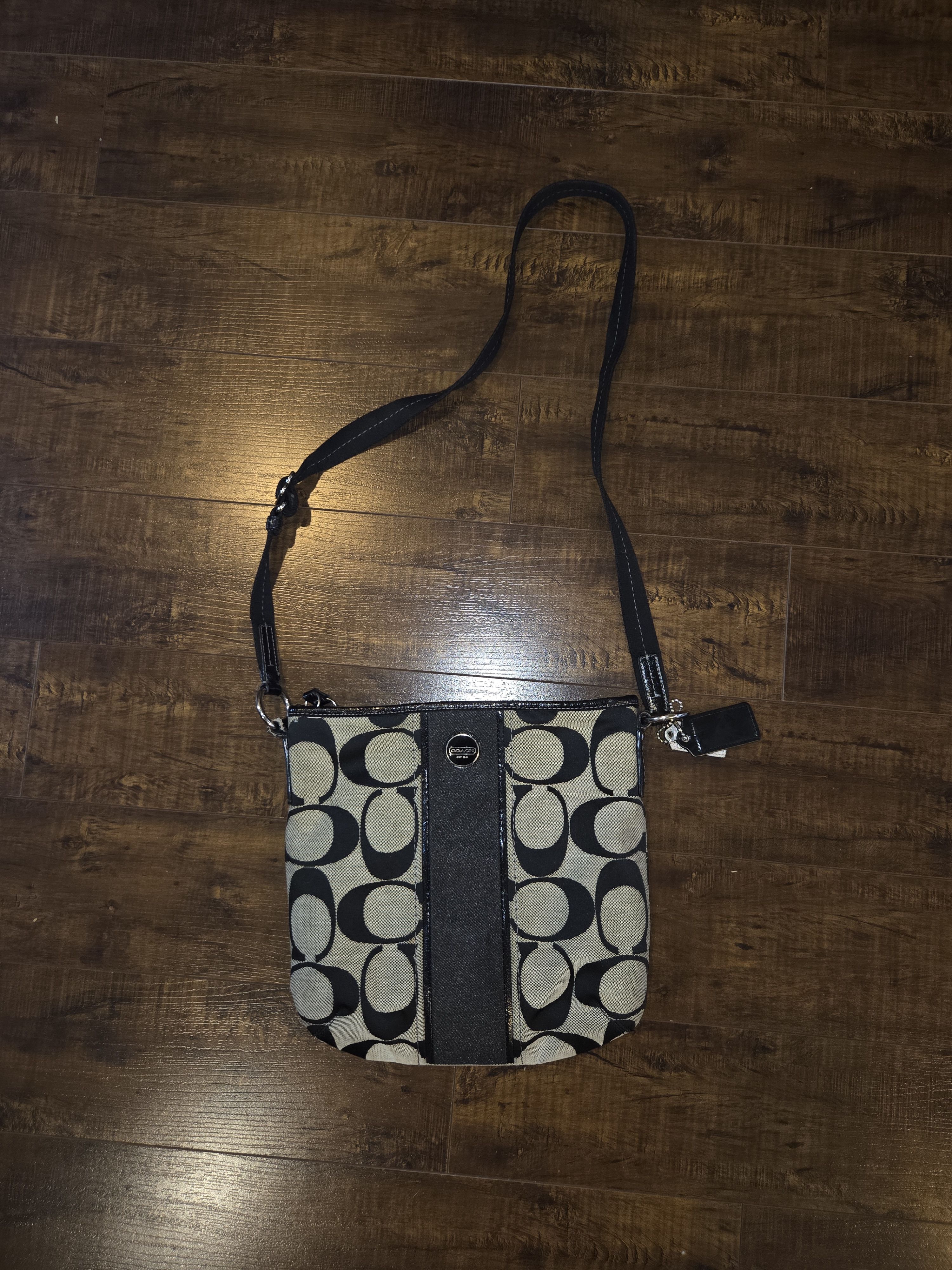Y2k Coach Signature Stripe Satchel Bag