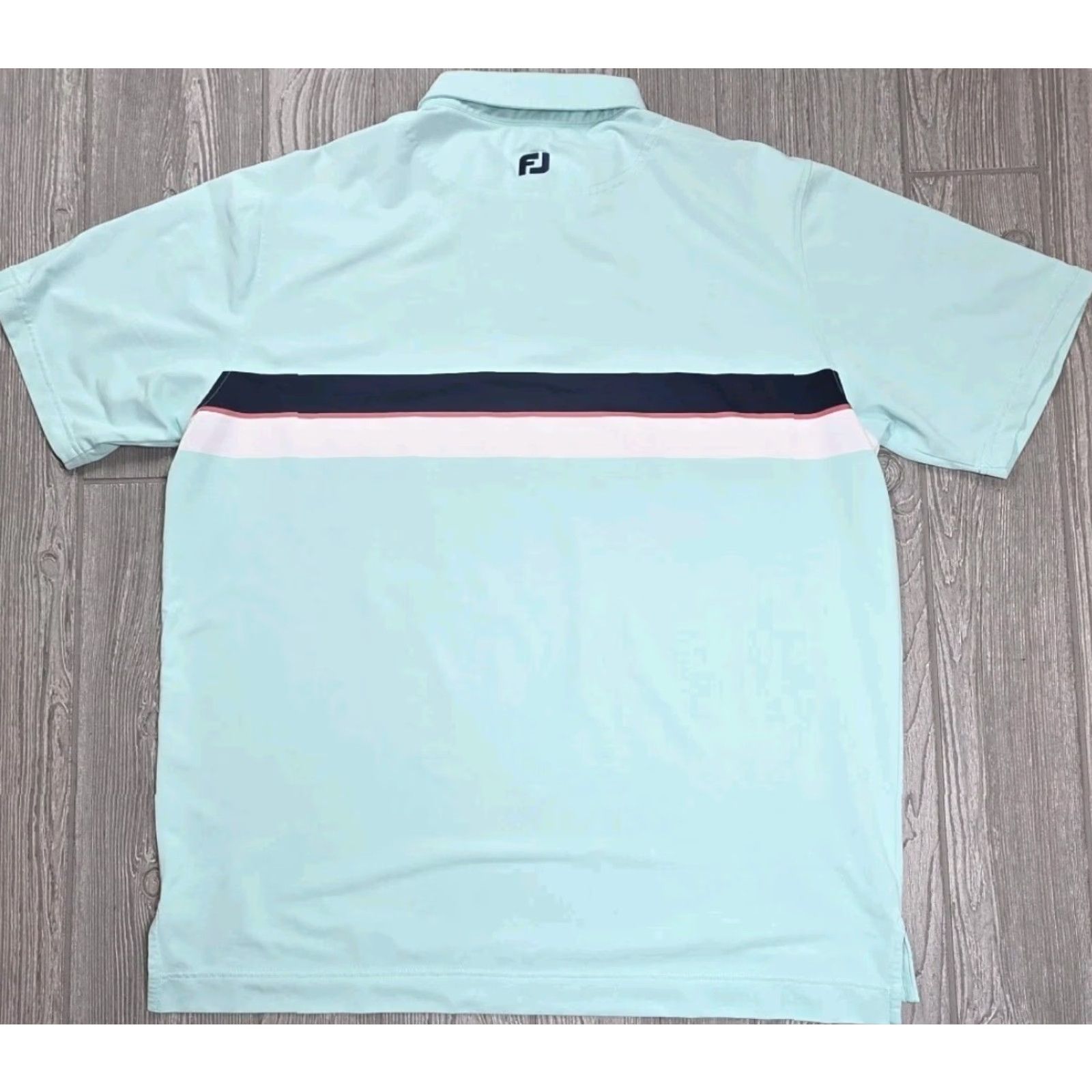 Footjoy FootJoy FJ Mens L Short Sleeve Mint Green Pink Performance Golf Polo Shirt Shirt Mens L Green Pink Colorblock 90s? Size US L / EU 52-54 / 3 - 6 Thumbnail