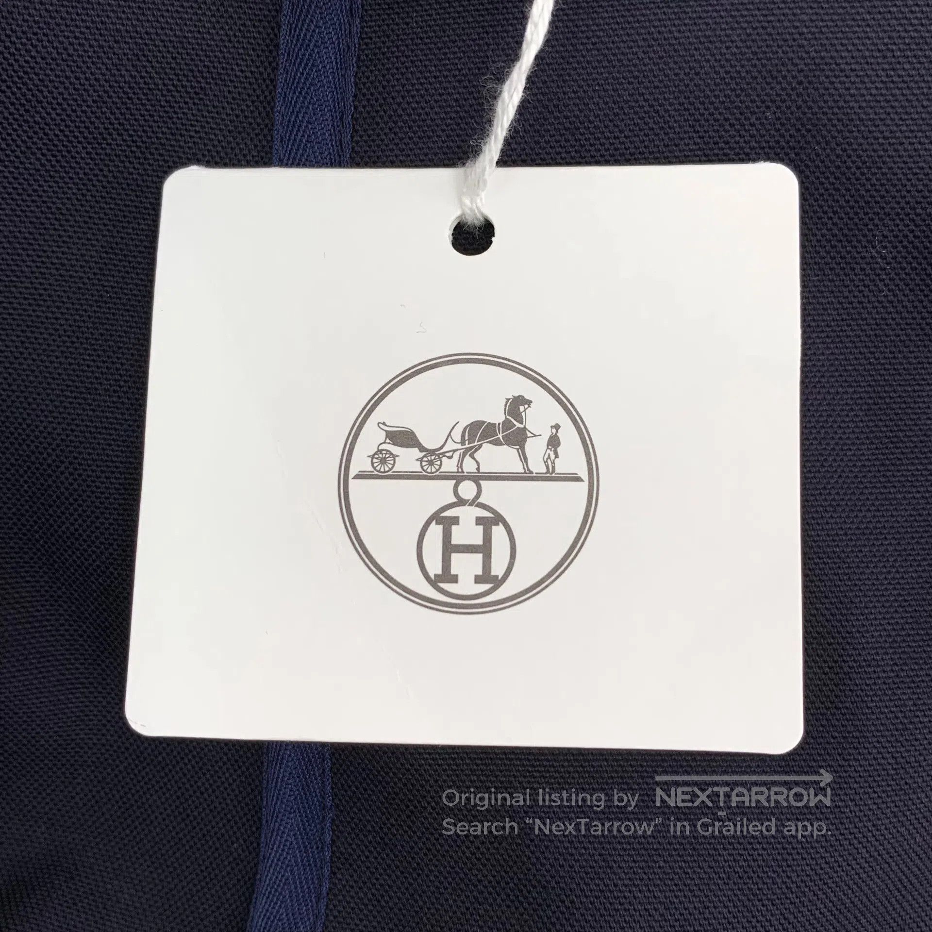 Hermes Hermes Navy blue bell chain cotton casual half skirt| Size 35" - 7 Thumbnail