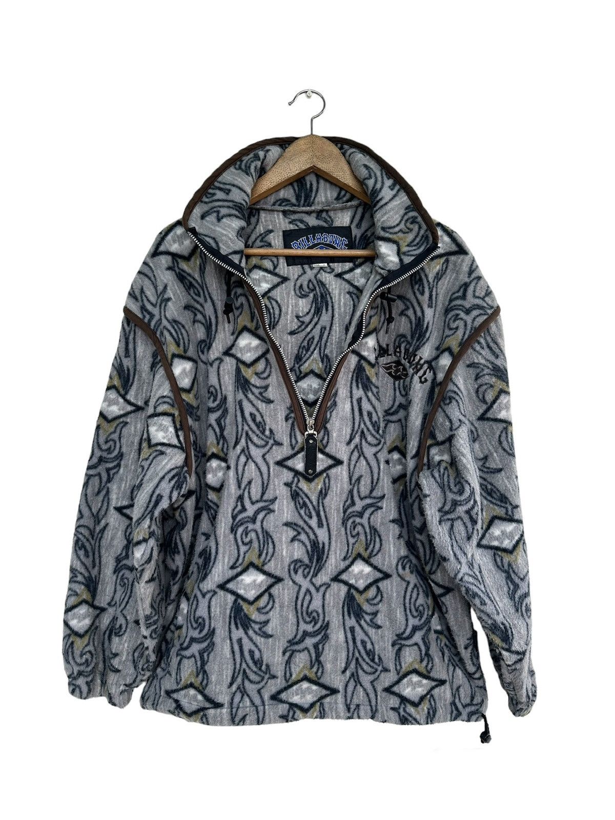 Billabong Vtg 90s Billabong Psychedelic Abstract Fleece Hoodie Jacket Size US L / EU 52-54 / 3 - 3 Thumbnail
