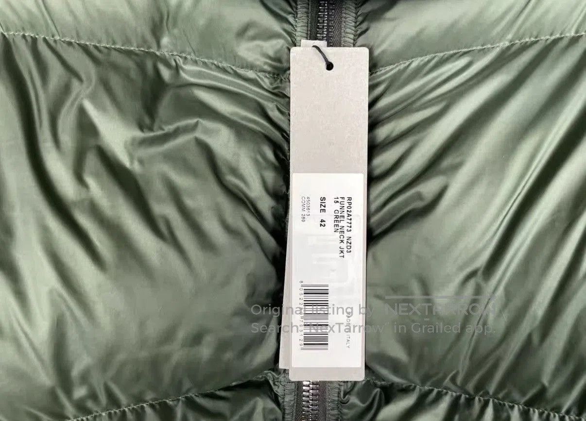 Rick Owens Green Cropped Puffer Jacket with High Collar. Size US XS / EU 42 / 0 - 6 Thumbnail