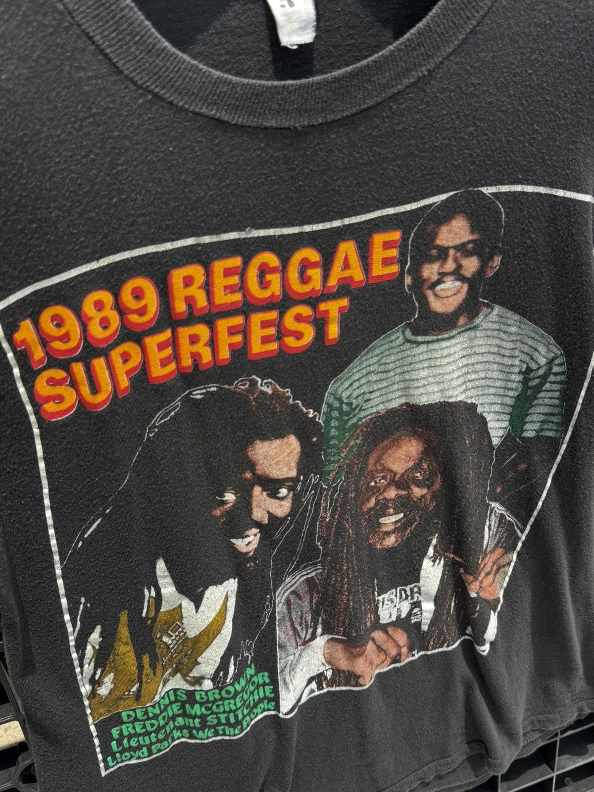 Vintage 💥Vintage Reggae Superfest Dennis brown 1989 Tour T-Shirt Size US XL / EU 56 / 4 - 4 Thumbnail