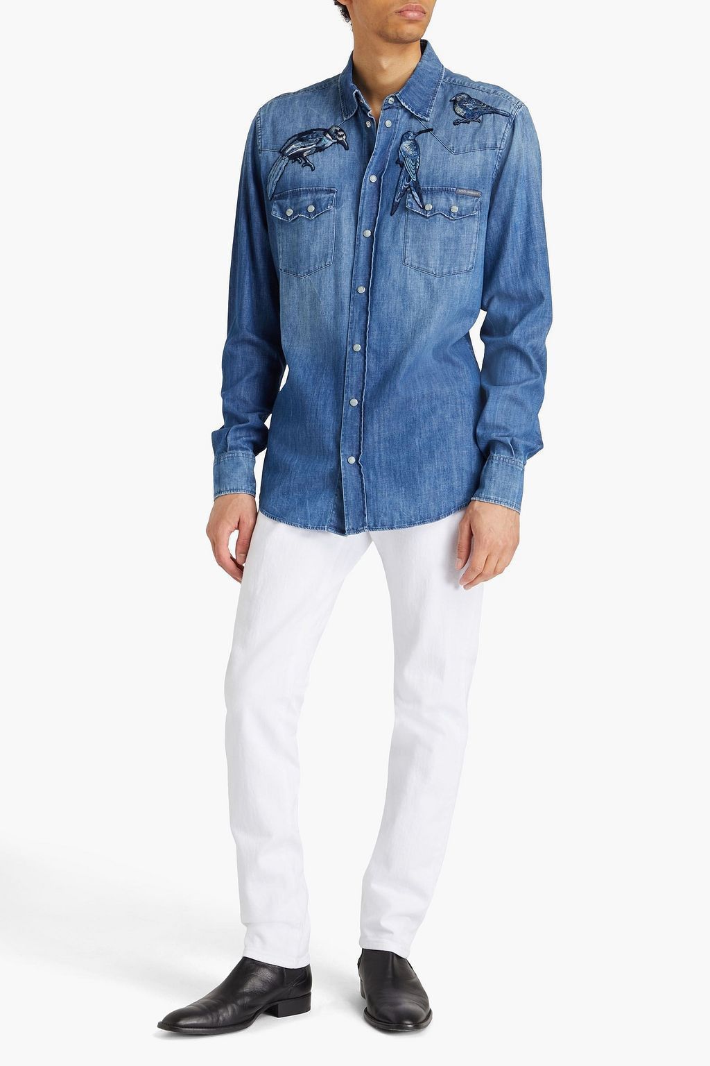 Dolce & Gabbana o1y0125 Denim Shirt in Blue Size US S / EU 44-46 / 1 - 2 Thumbnail