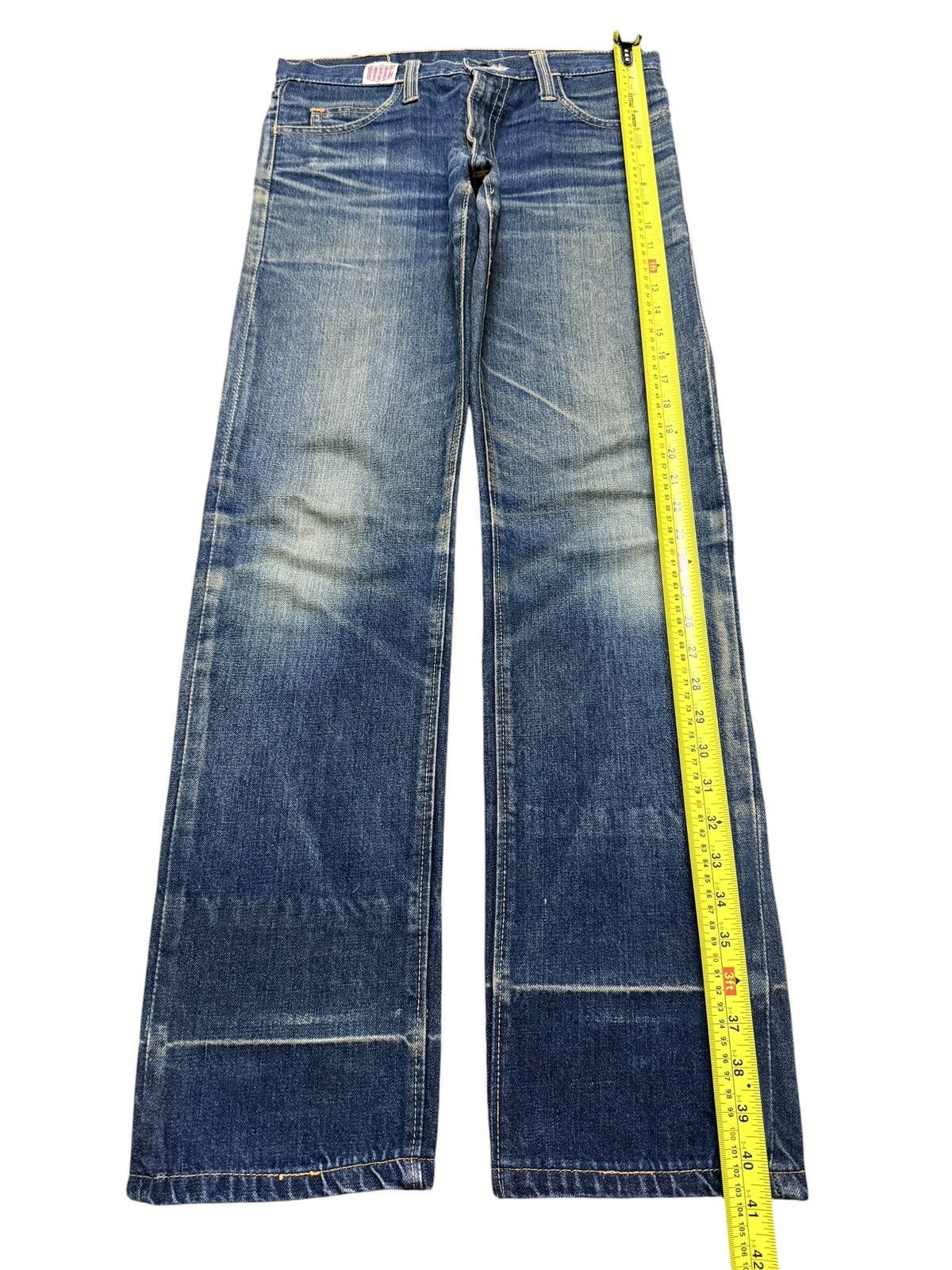 KMRii Vintage Japanese Brand Mud Wash Faded Whiskers Style Jeans Size US 31 - 12 Thumbnail