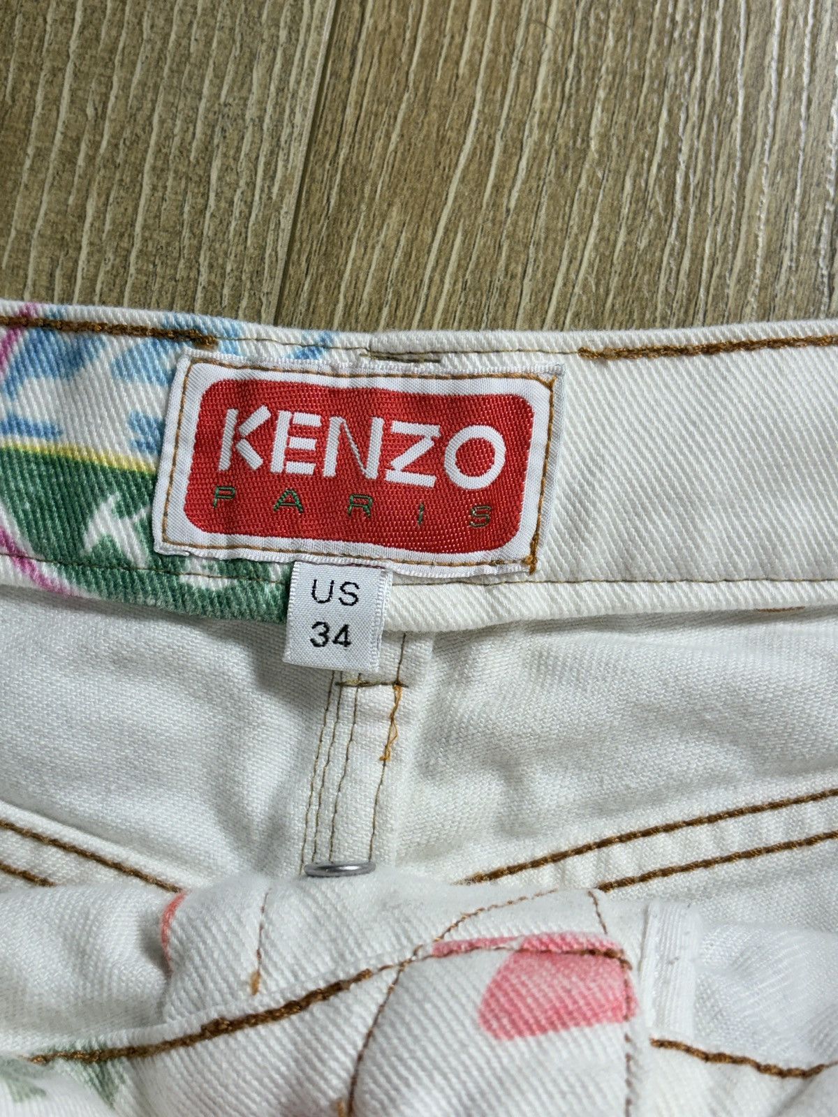 Kenzo Kenzo Drawn Varsity Asagao Straight-Leg Denim Pants Size US 34 / EU 50 - 2 Thumbnail