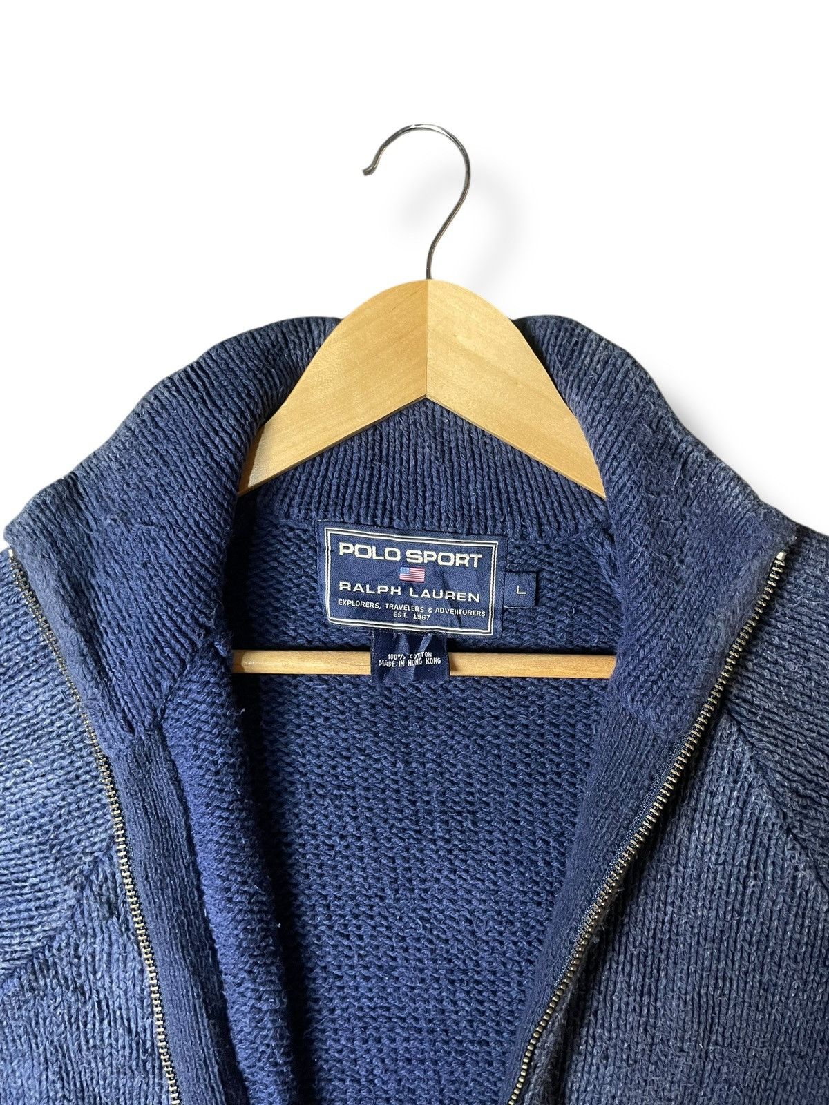 Polo Ralph Lauren Vintage Polo Ralph Lauren Sport Knitted Jacket (150) Size US L / EU 52-54 / 3 - 2 Thumbnail