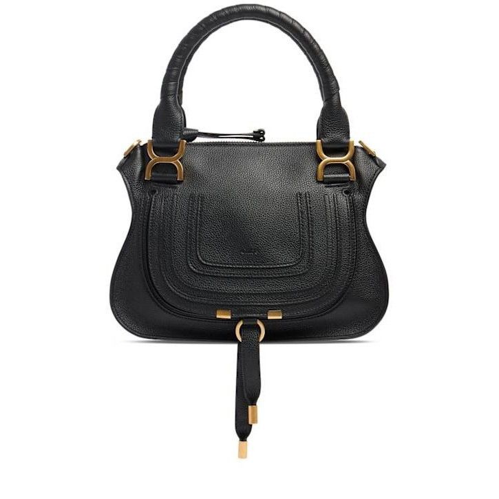 Chloe Small Hobo Black Grained Leather Top Handle Bag New &