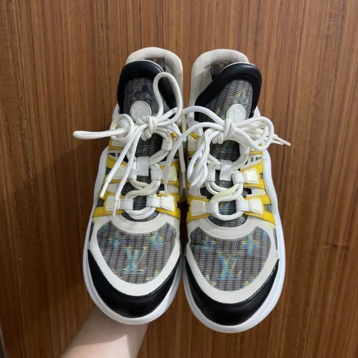 Louis Vuitton Louis Vuitton Sporty Casual Sneakers in White and Yellow -2 Size US 8.5 / EU 41-42 - 2 Thumbnail