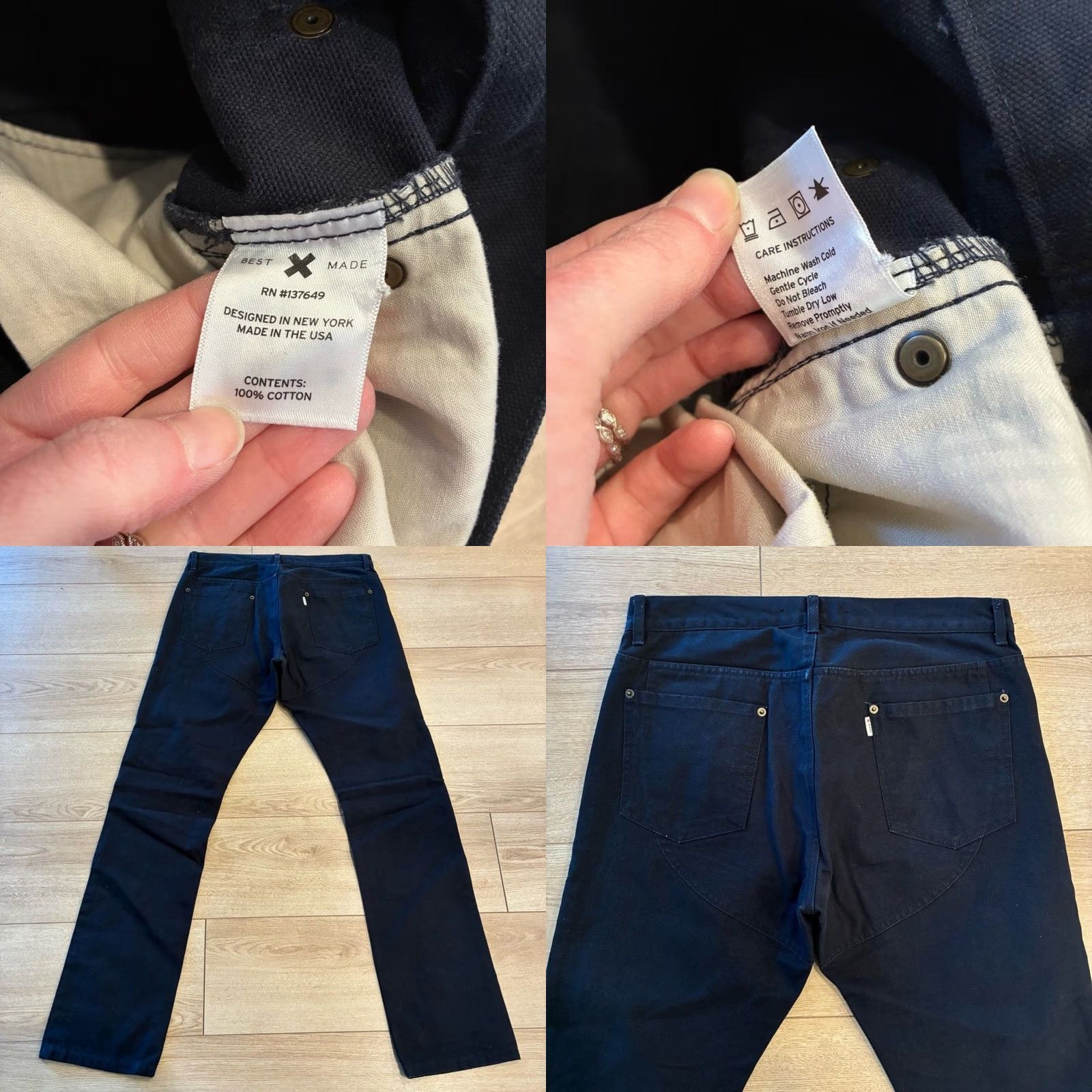 Doublet BEST MADE CO. Men’s Canvas Field Pant Navy Double Knee Button Fly 32 Carpenter Regular 33in Inseam Men Size US 32 / EU 48 - 8 Thumbnail