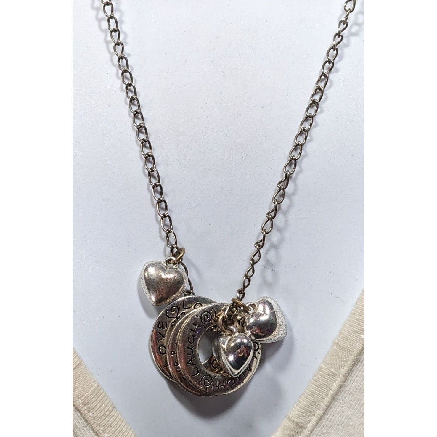 Other Live Laugh Love Ring And Heart Charm Silver Tone Necklace Size ONE SIZE - 2 Thumbnail
