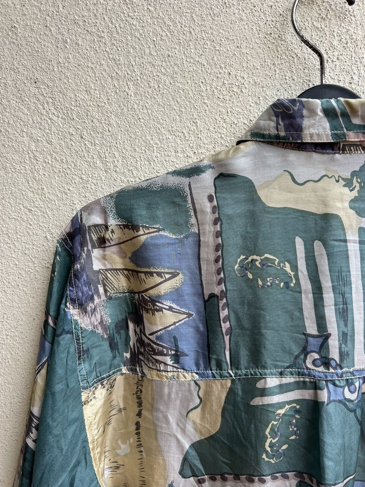 Vintage RARE! Vintage 90s PURE 100% Silk Oversized Hawaiian Shirt Size US M / EU 48-50 / 2 - 18 Thumbnail