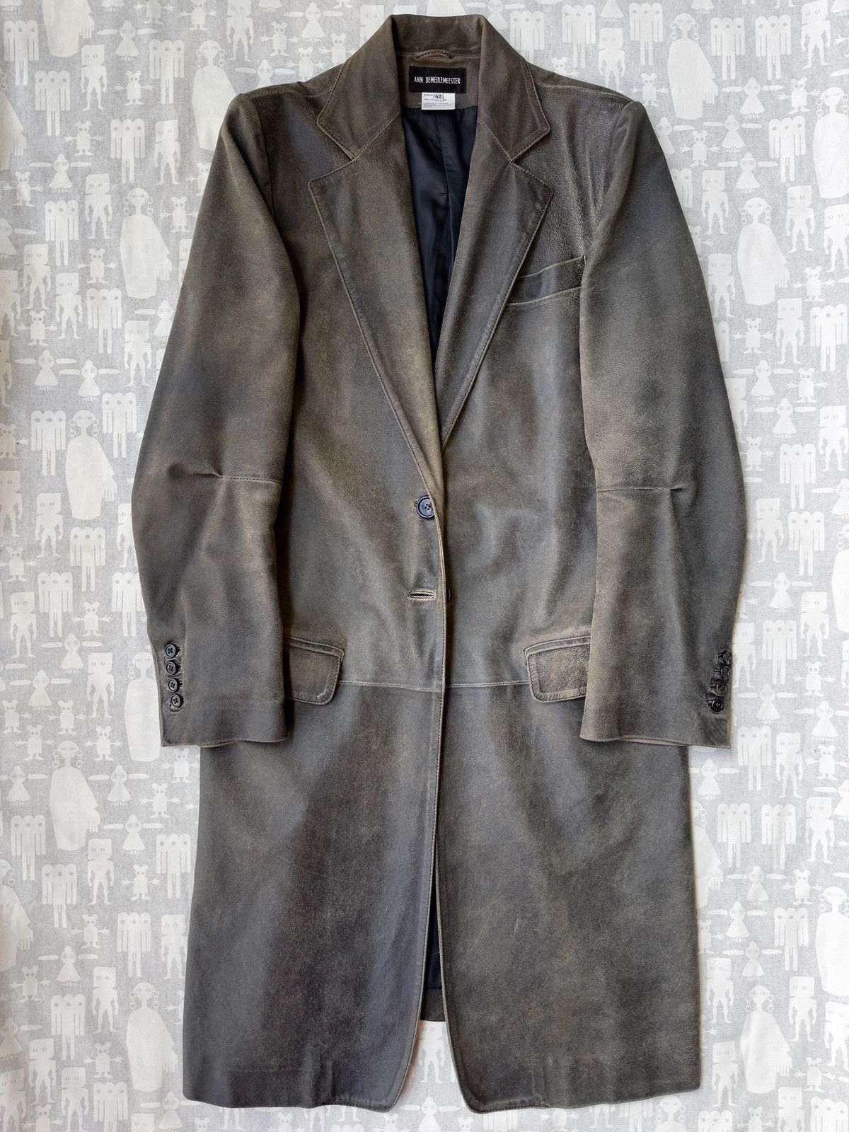 Ann Demeulemeester Ann Demeulemeester AW00 Treated Leather Chesterfield Coat Size US XS / EU 42 / 0 - 1 Thumbnail