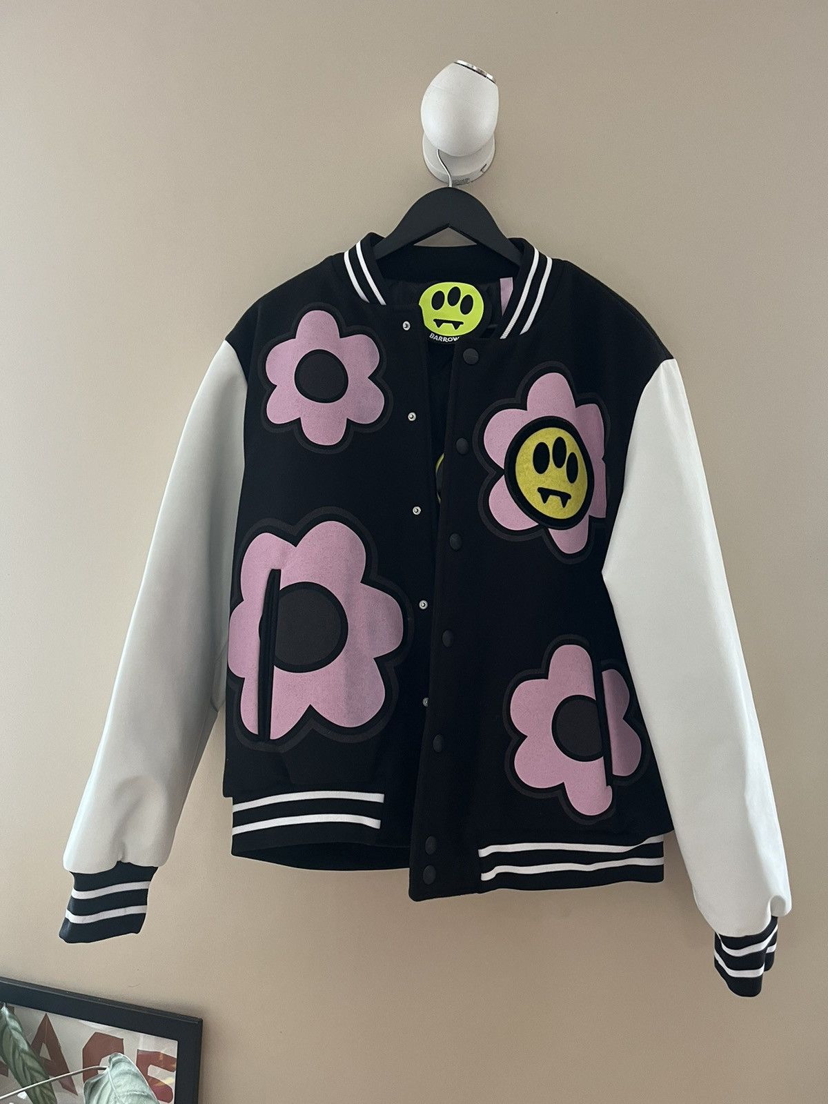 Barrow Barrow College Bomber Jacket Unisex Flowers Black and White Size US M / EU 48-50 / 2 - 9 Thumbnail