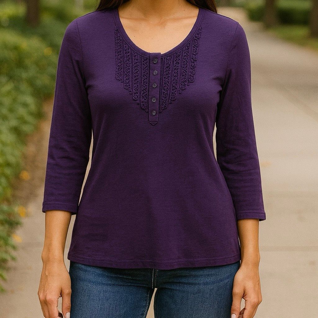 Jones New York Jones New York Purple Knit Top Size S Size S / US 4 / IT 40 - 3 Thumbnail