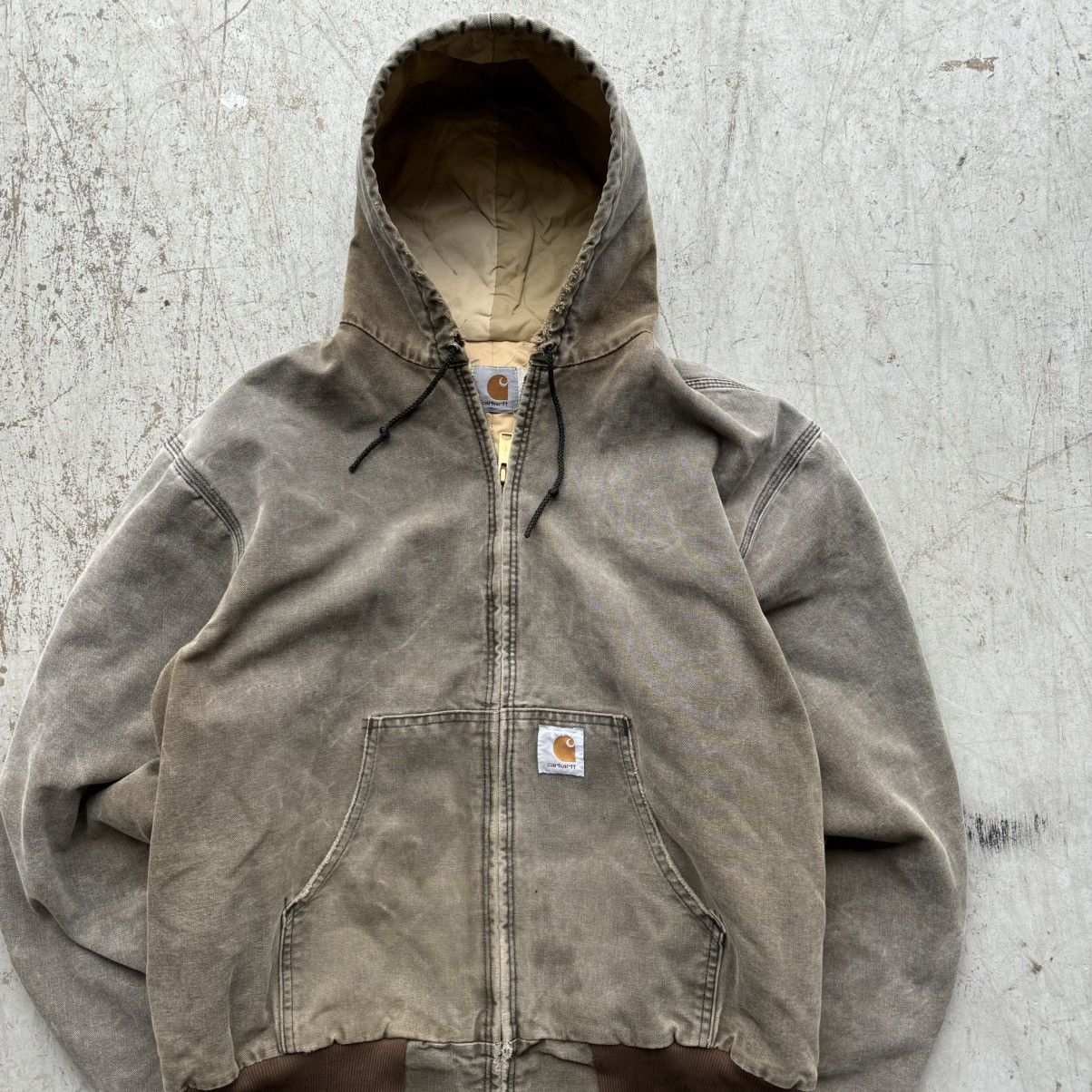 Carhartt × Vintage Carhartt 90’s Vintage Jacket Sand Faded Hooded Sz XL Size US XL / EU 56 / 4 - 2 Thumbnail