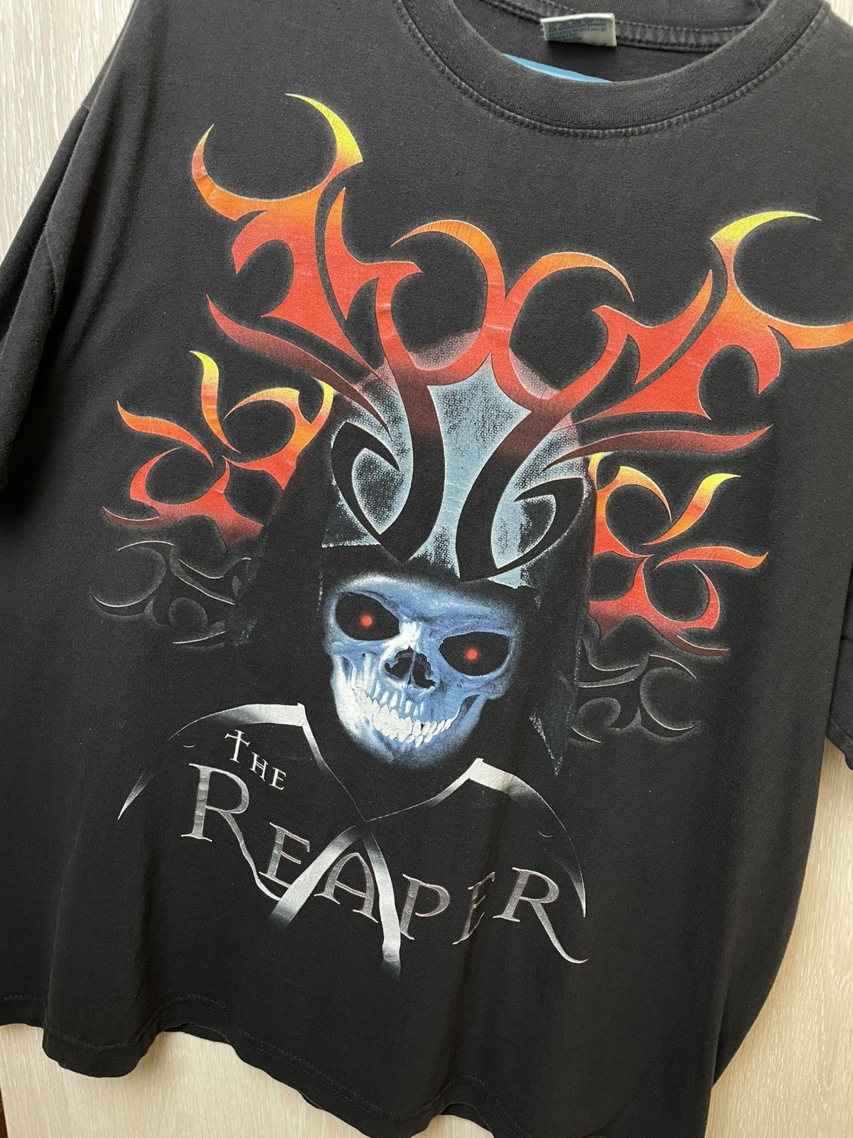 Affliction Vintage Grim The Reaper Skull TShirt Size US L / EU 52-54 / 3 - 4 Thumbnail