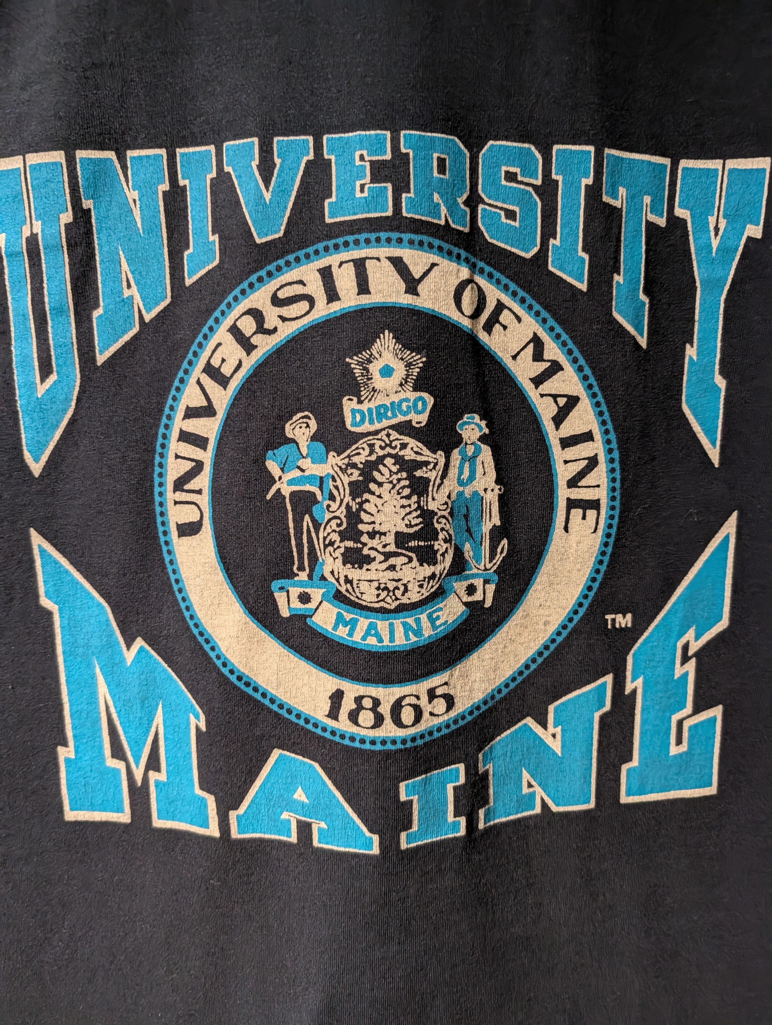 NCAA VINTAGE 80s University of Maine T-Shirt Dirigo Seal USA Made Size US L / EU 52-54 / 3 - 2 Thumbnail