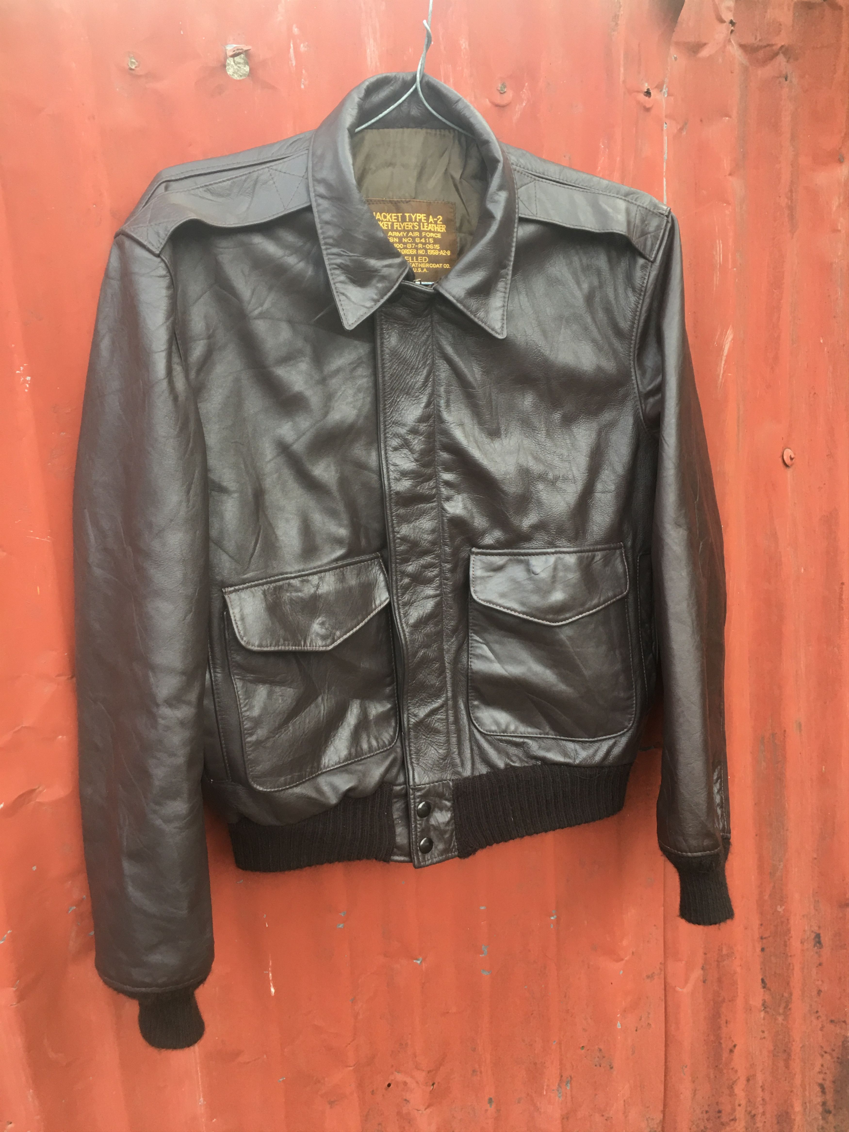 Other U.S Army Air force TYPE A-2 Brown Bomber Leather Jacket Size US S / EU 44-46 / 1 - 3 Thumbnail