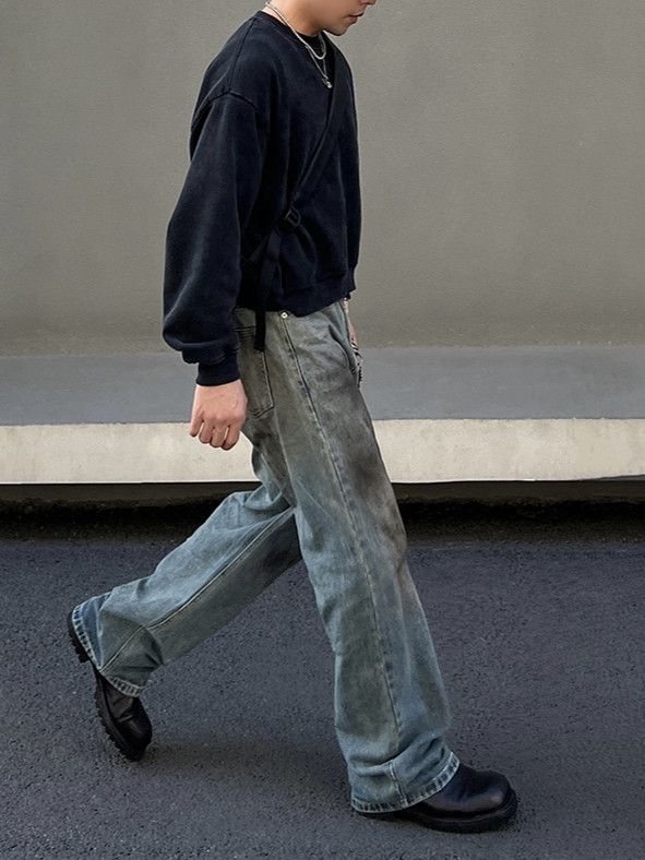 Jean × Vintage Waste Soil Wash Dirty Jeans Size US 31 - 5 Thumbnail