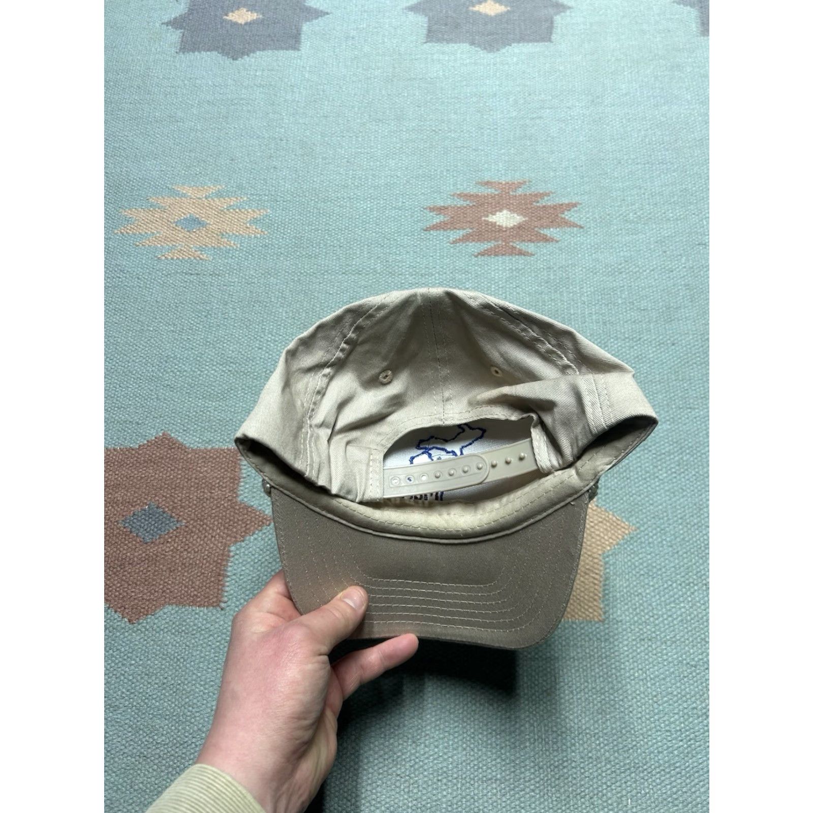Vintage VINTAGE SnapBack hat cap Marion Michigan mitten cotton beige tan adjustable Size ONE SIZE - 4 Thumbnail