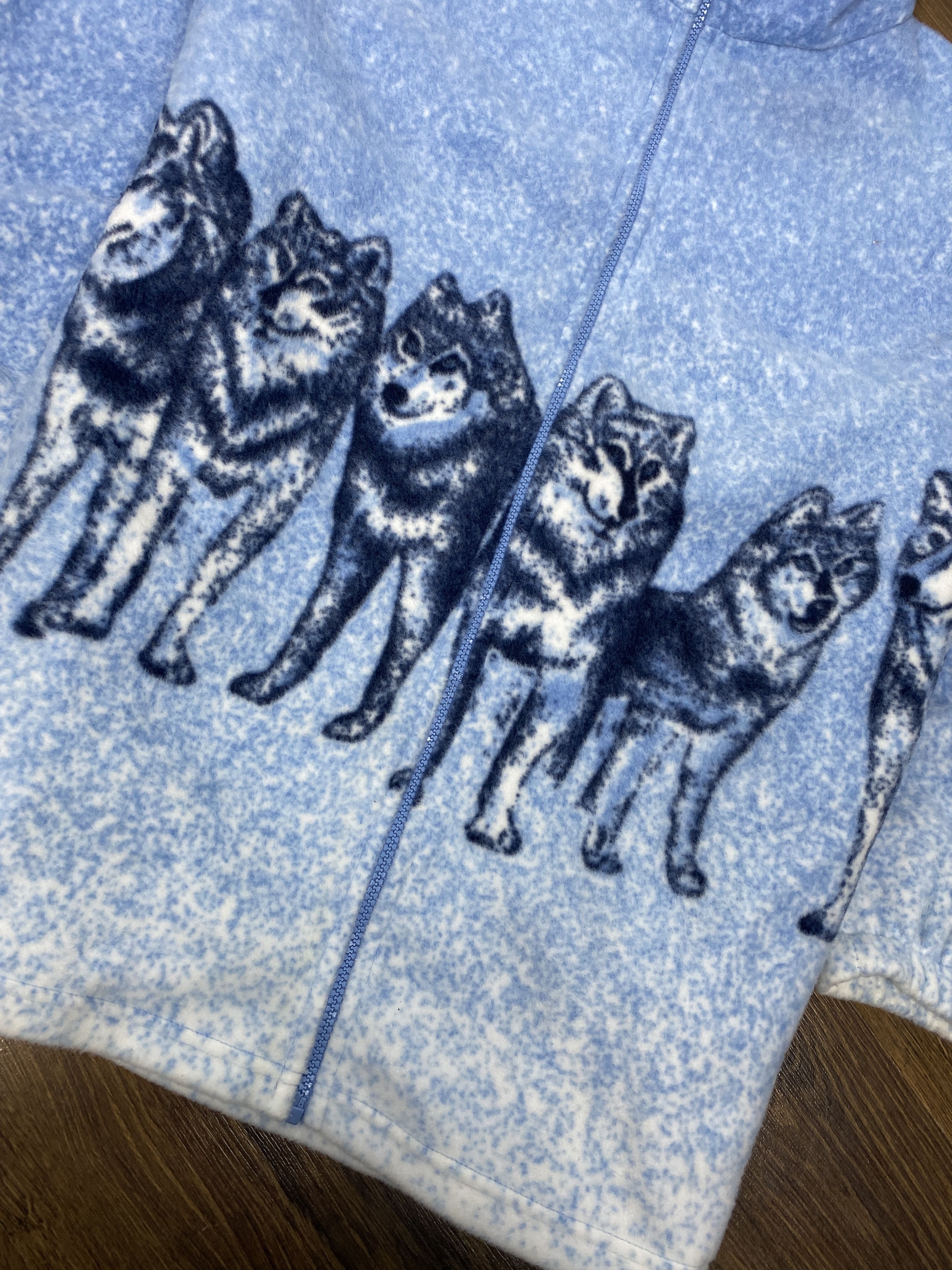 Vintage Wolf print vintage animal fleece jacket Size US XL / EU 56 / 4 - 3 Thumbnail