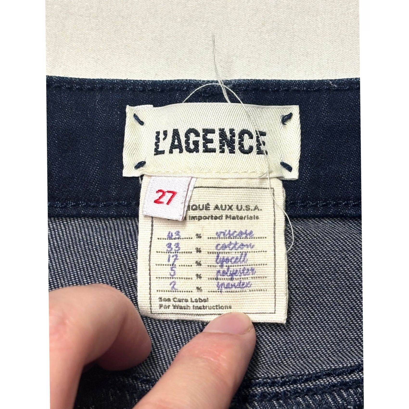 L'AGENCE L'AGENCE Margot Skinny Jeans High Rise Stretch Indigo Marino Womens 27X27 USA Size 27" / US 4 / IT 40 - 3 Thumbnail
