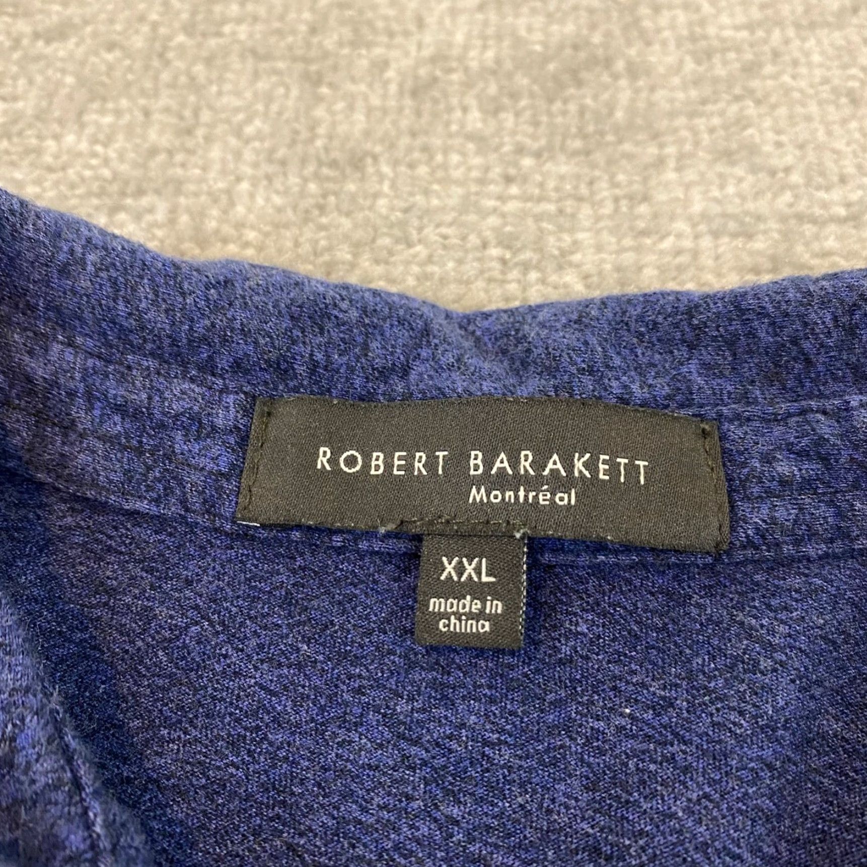 Vintage Robert Barakett Polo Mens 2XL Blue Golf Shirt Montreal Designer Long Sleeve Size US XXL / EU 58 / 5 - 3 Thumbnail