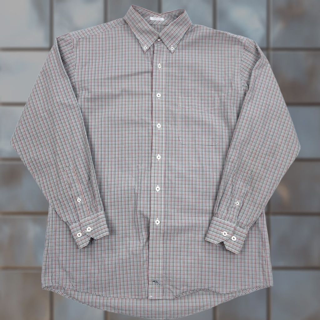 Vintage Onward Reserve Men’s M Classic Fit Button Down Shirt Plaid 100% Cotton Non-Iron Shirt Mens Medium Size US M / EU 48-50 / 2 - 1 Thumbnail