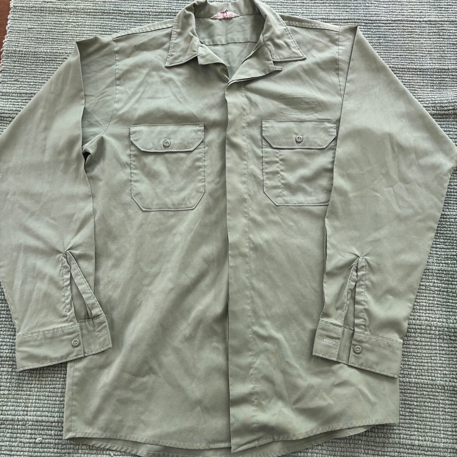 Vintage Vintage 70s Loop Collar Work Shirt Sz XL Long Sleeve Size US XL / EU 56 / 4 - 1 Thumbnail