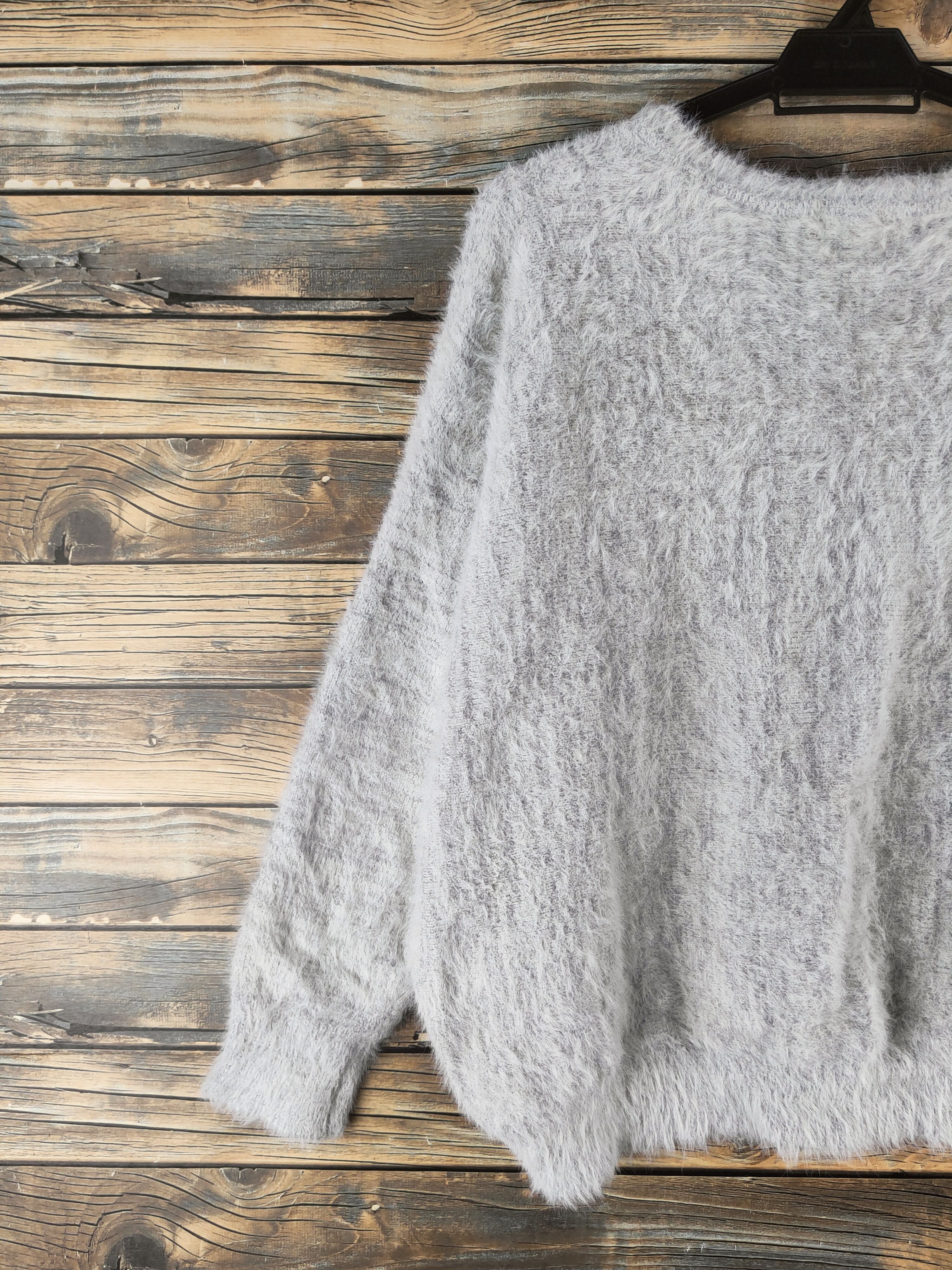 Japanese Brand DL Lejun Gray Fur Mohair Knitwear #46-967 Size L / US 10 / IT 46 - 8 Thumbnail