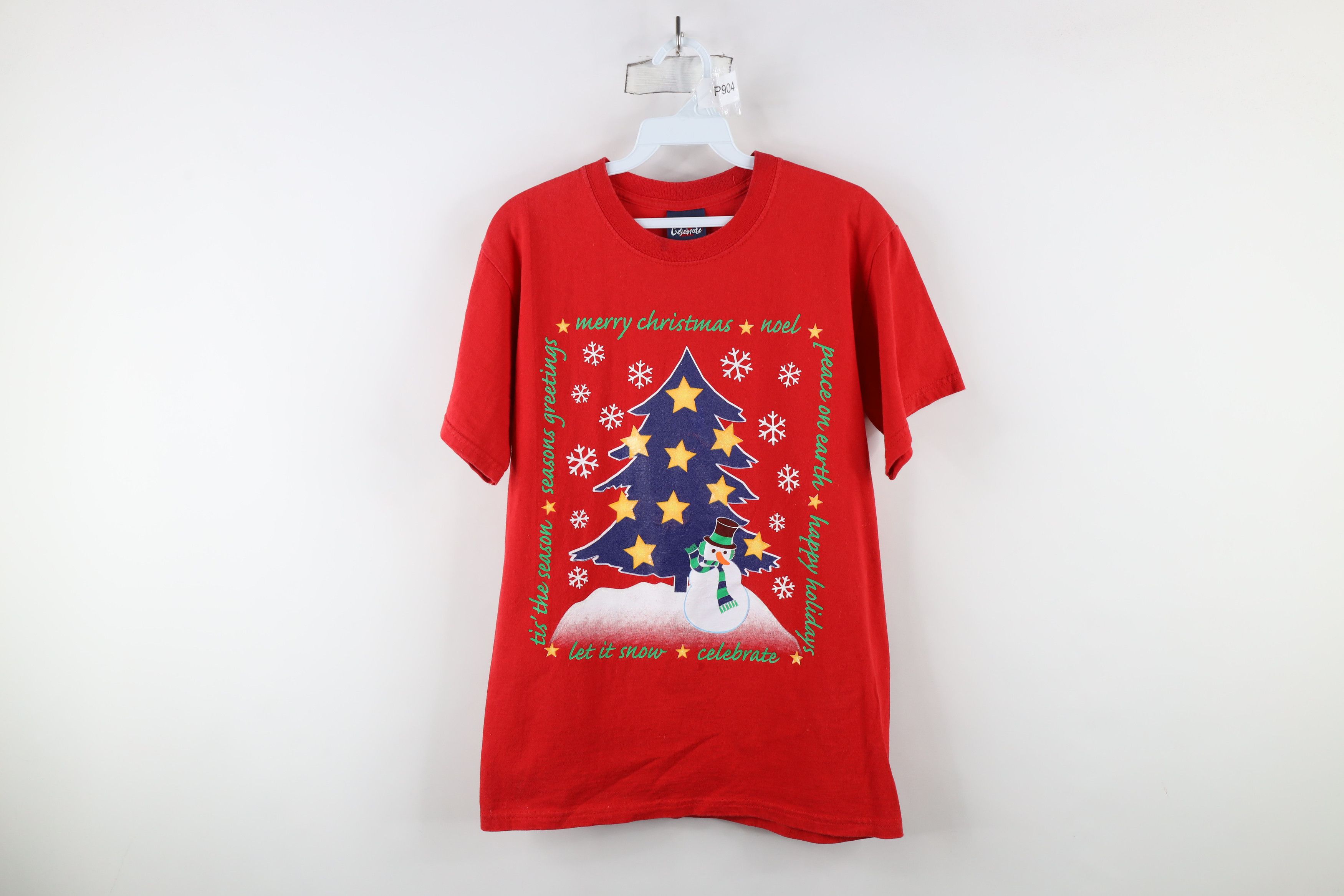 Vintage Vintage 90s Streetwear Merry Christmas Snowman Tree T-Shirt Size M / US 6-8 / IT 42-44 - 1 Thumbnail