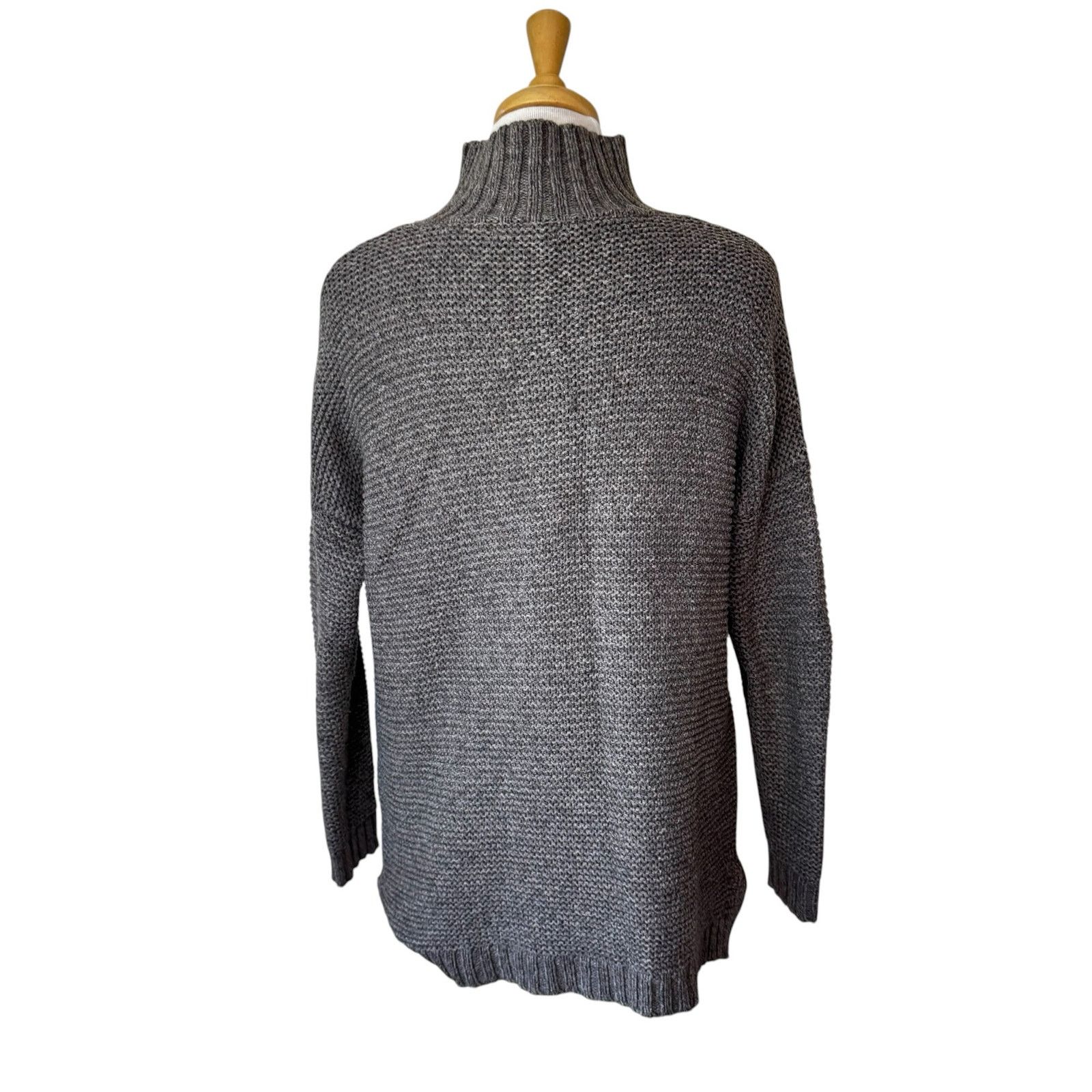 Marine Layer MARINE LAYER Chucky Wool Cotton Knit Turtleneck Sweater Gray Size S / US 4 / IT 40 - 3 Thumbnail