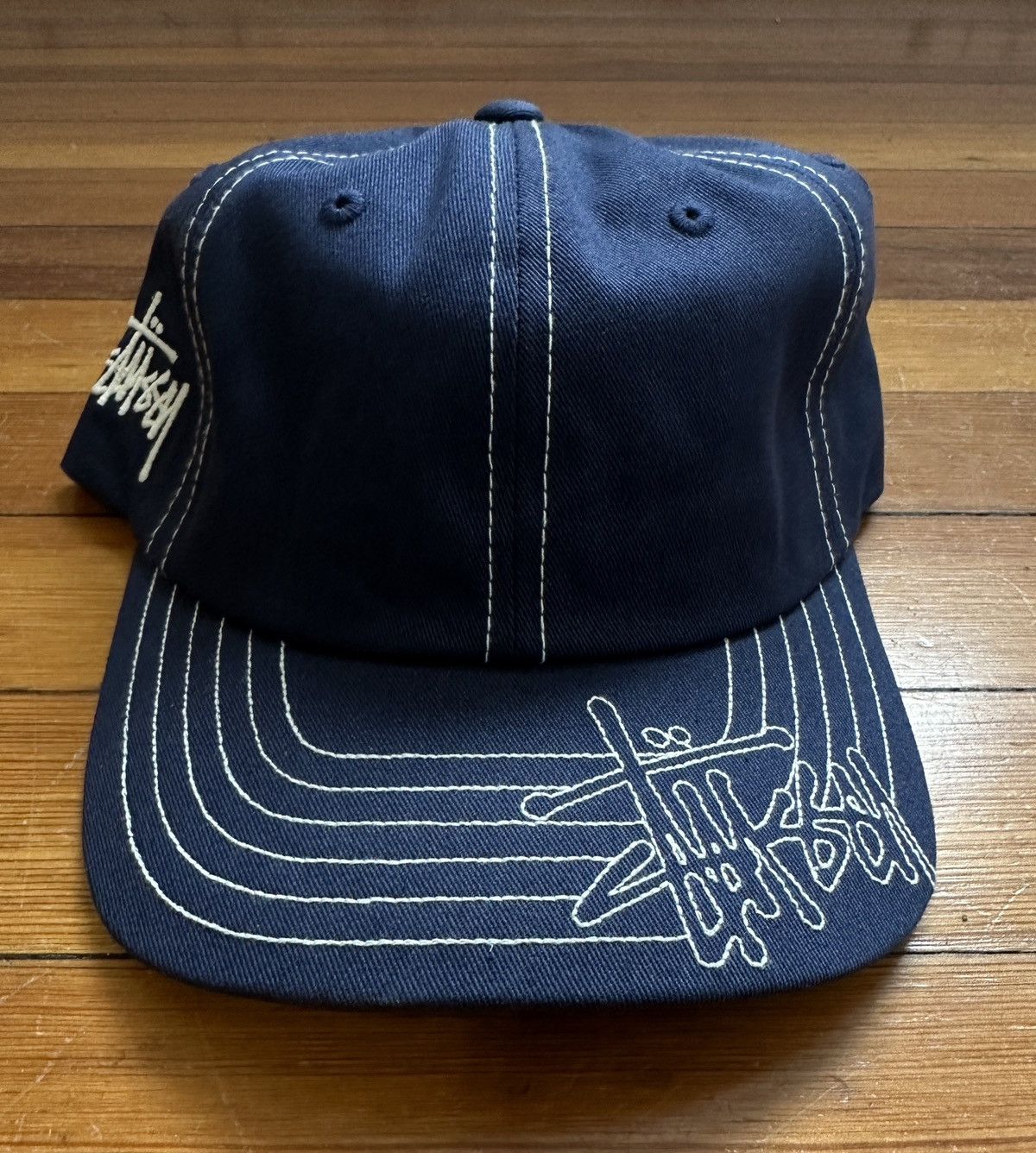 Stussy Stüssy Contrast Stitch Logo Low Pro Hat Navy | Grailed