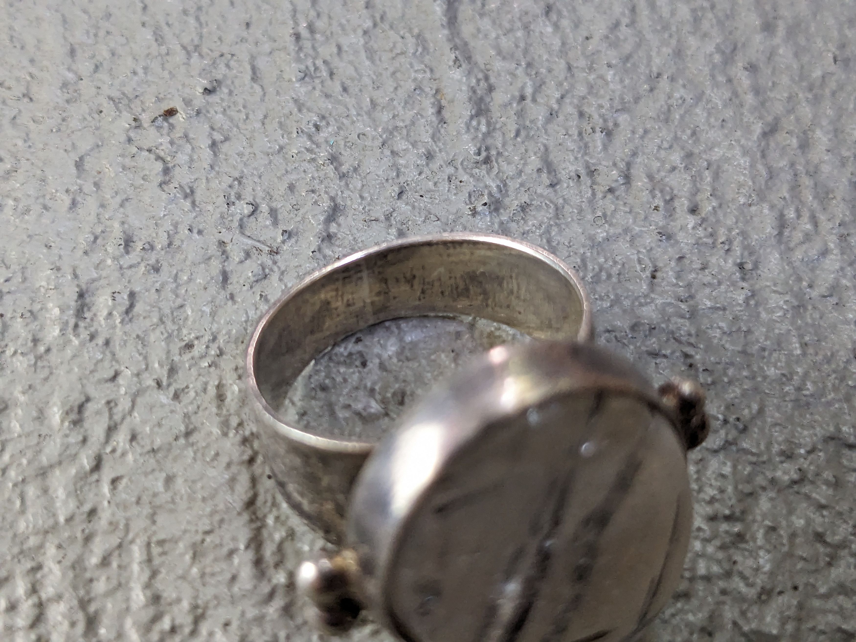 Jewelry Sterling Silver Ring Size 6 Rutilated Quartz Round Modern Size ONE SIZE - 10 Thumbnail