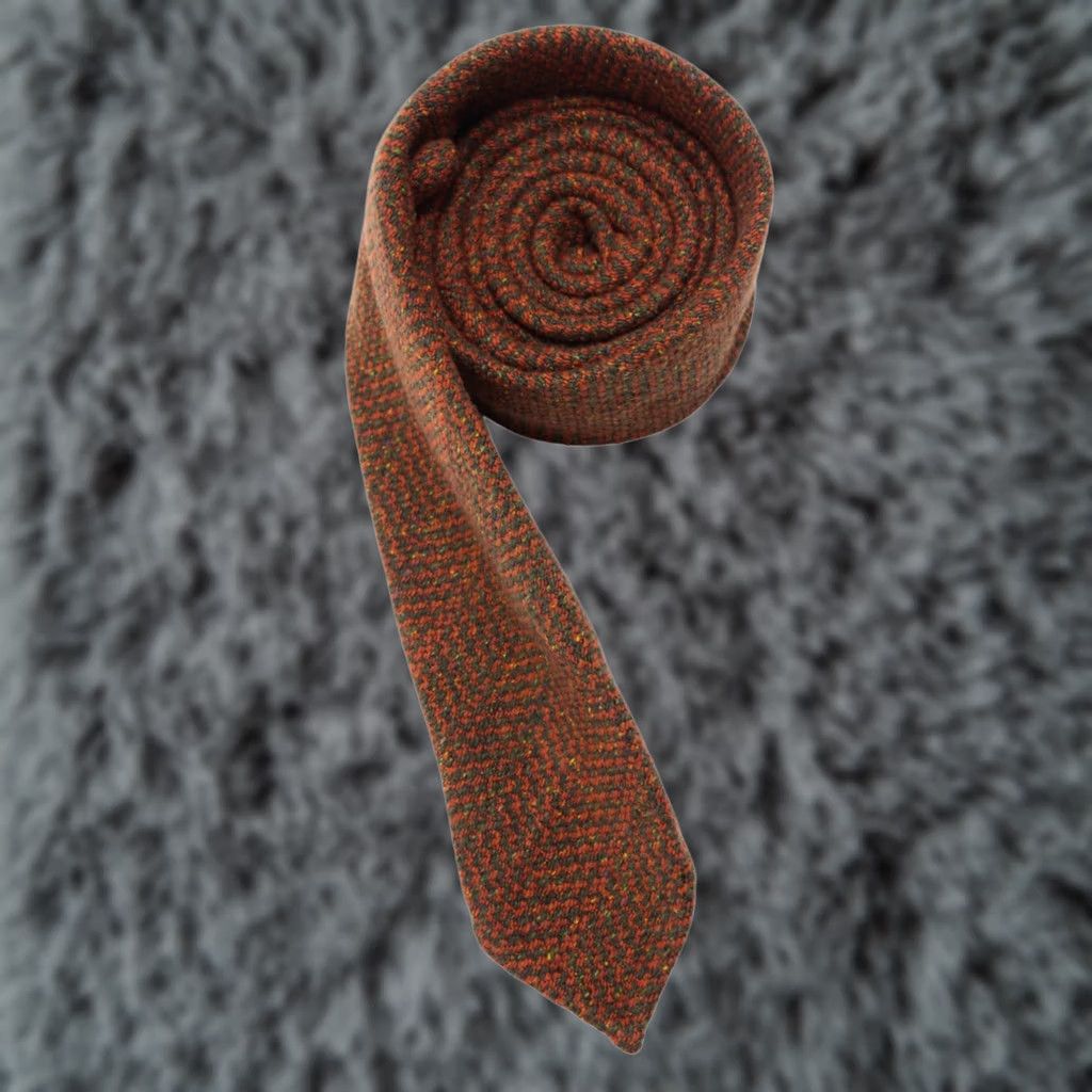 Suitsupply SUITSUPPLY Tie Men's Wool Silk Angora Blend Patterned Tied 152 X 7 CM Orange Size ONE SIZE - 1 Thumbnail