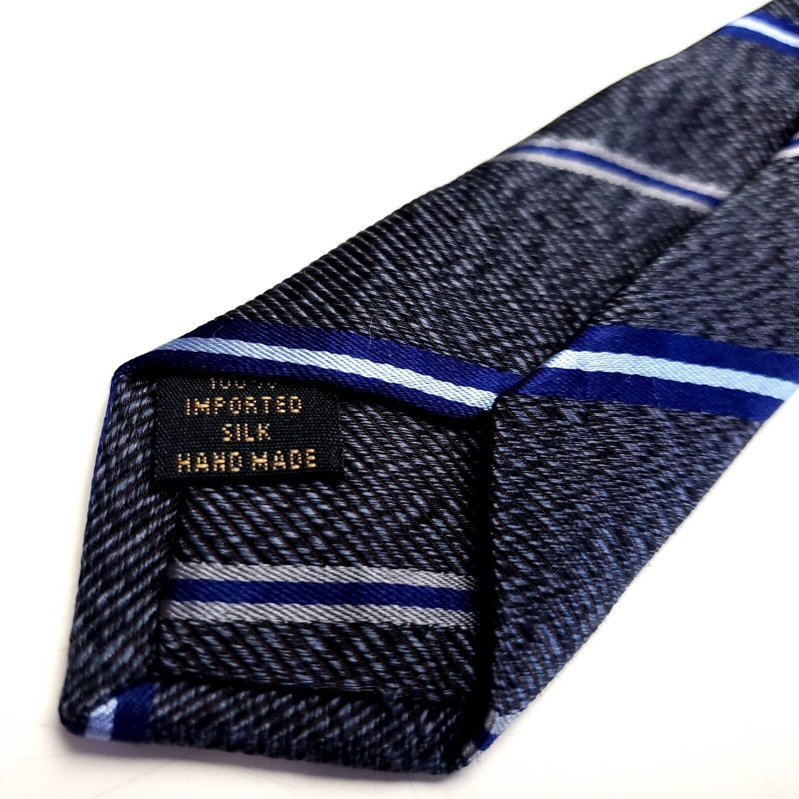 Bcbgmaxazria BCBG Maxazria Gray Silk Tie Woven Striped Size ONE SIZE - 5 Thumbnail