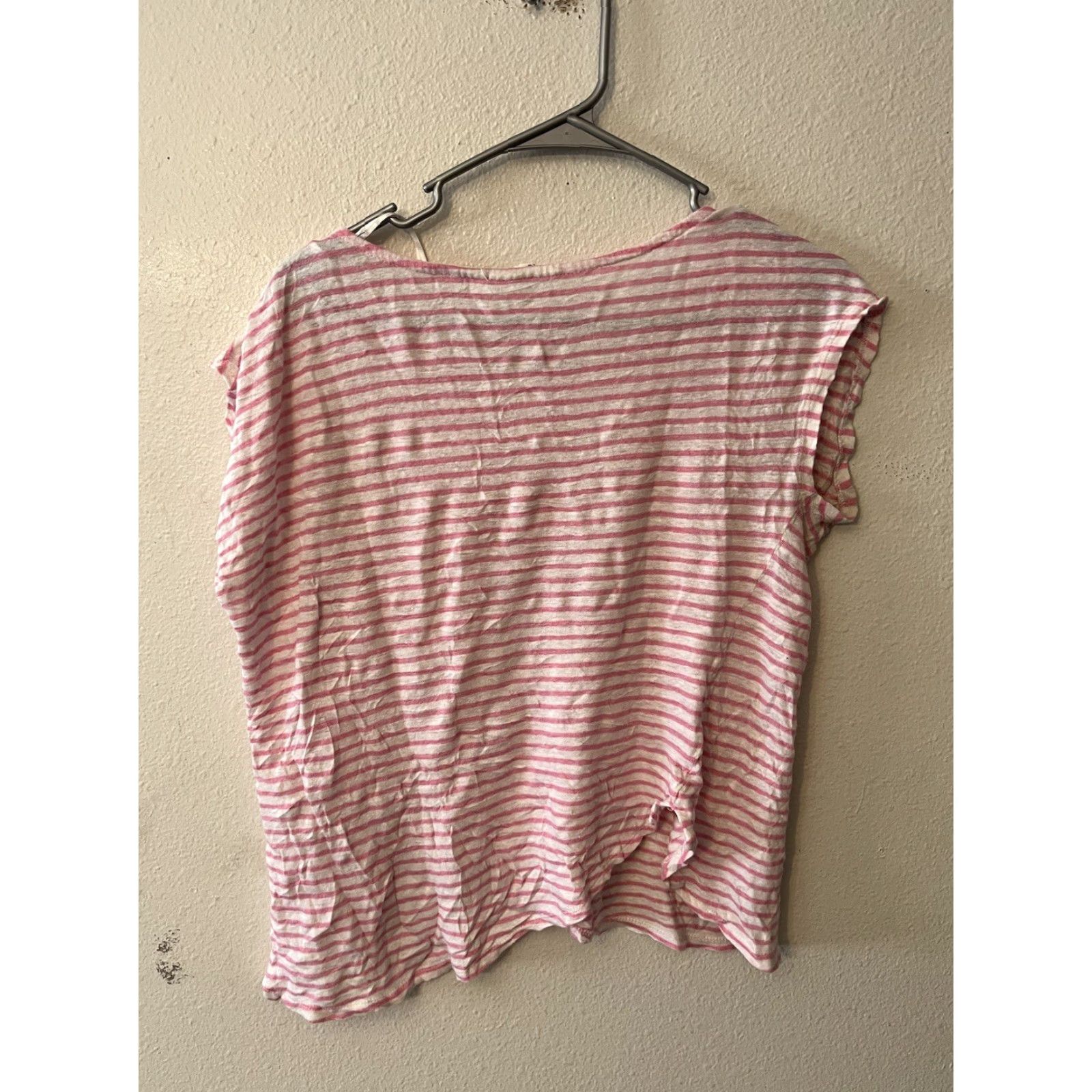Christian Siriano Christian Siriano Shirt Women Top Medium Pink Striped Linen Short Sleeve Tee"} Size M / US 6-8 / IT 42-44 - 2 Thumbnail