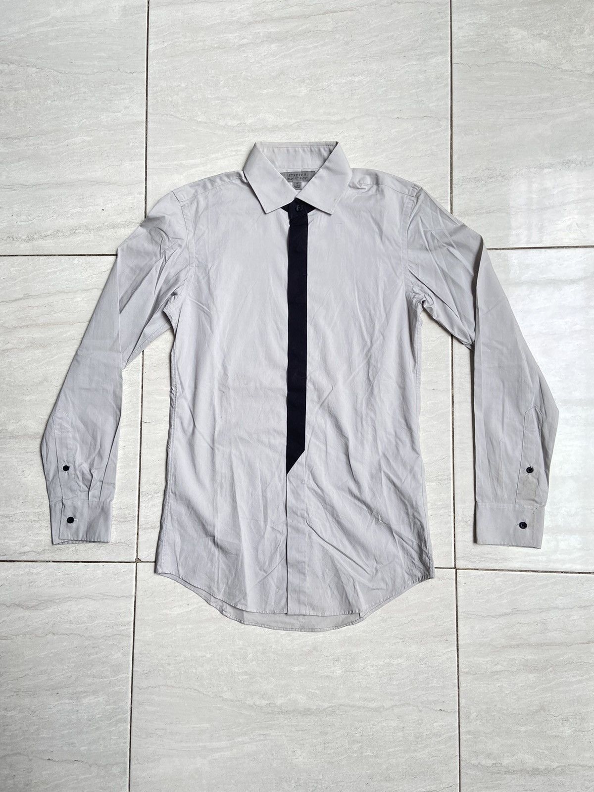 Uniqlo UNIQLO Grey Slim Fit Shirt Size US XS / EU 42 / 0 - 6 Thumbnail